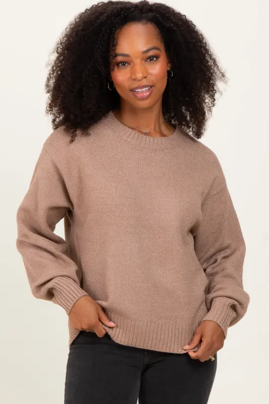 Mocha Chunky Knit Oversized Sweater sold by Pinkblush