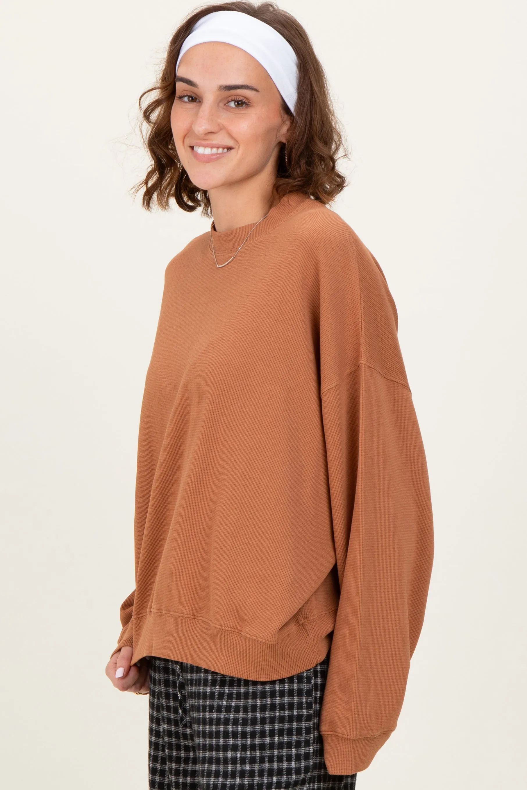 Camel Waffle Knit Pullover sold by Pinkblush product image thumbnail 2