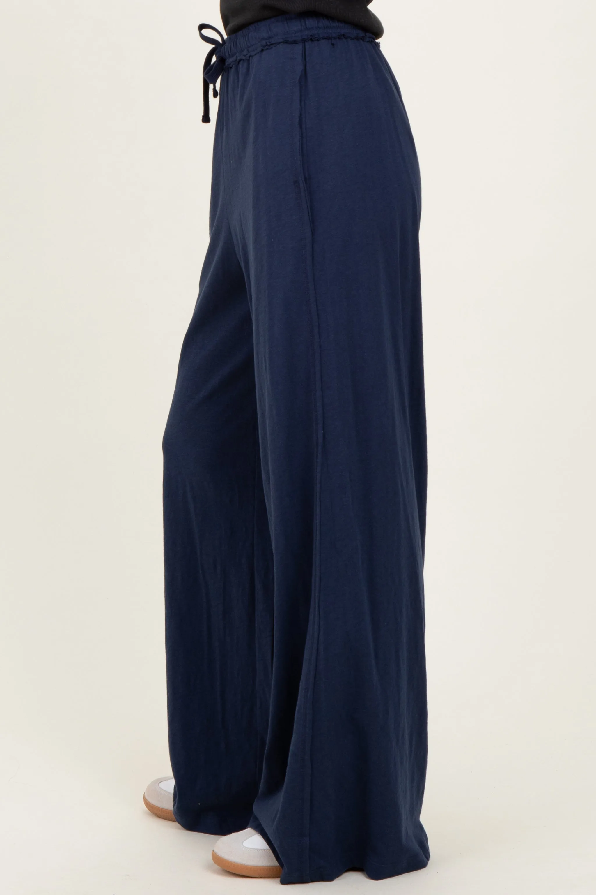Navy Drawstring Wide Leg Lounge Pant sold by Pinkblush product image thumbnail 4