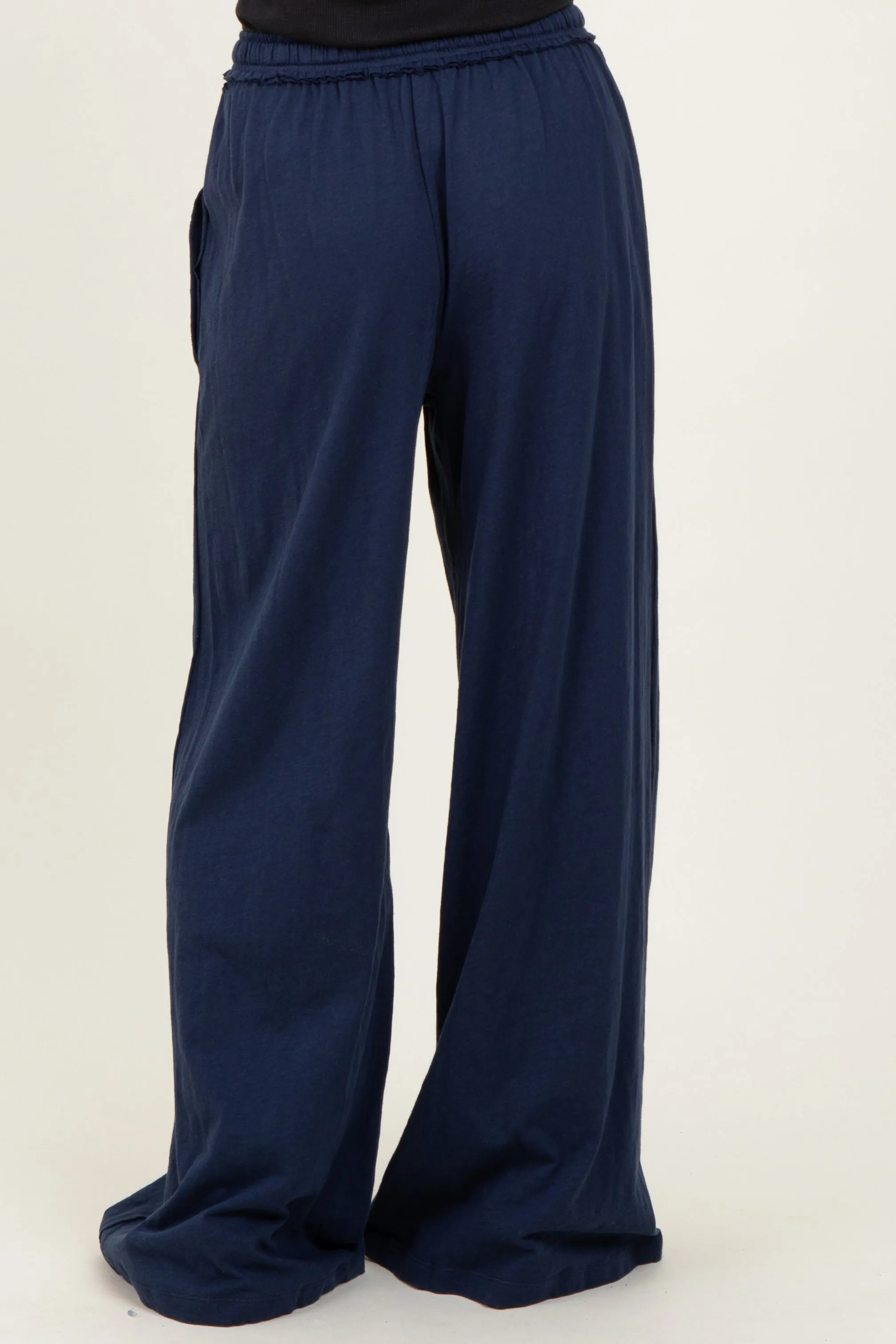 Navy Drawstring Wide Leg Lounge Pant sold by Pinkblush product image thumbnail 5