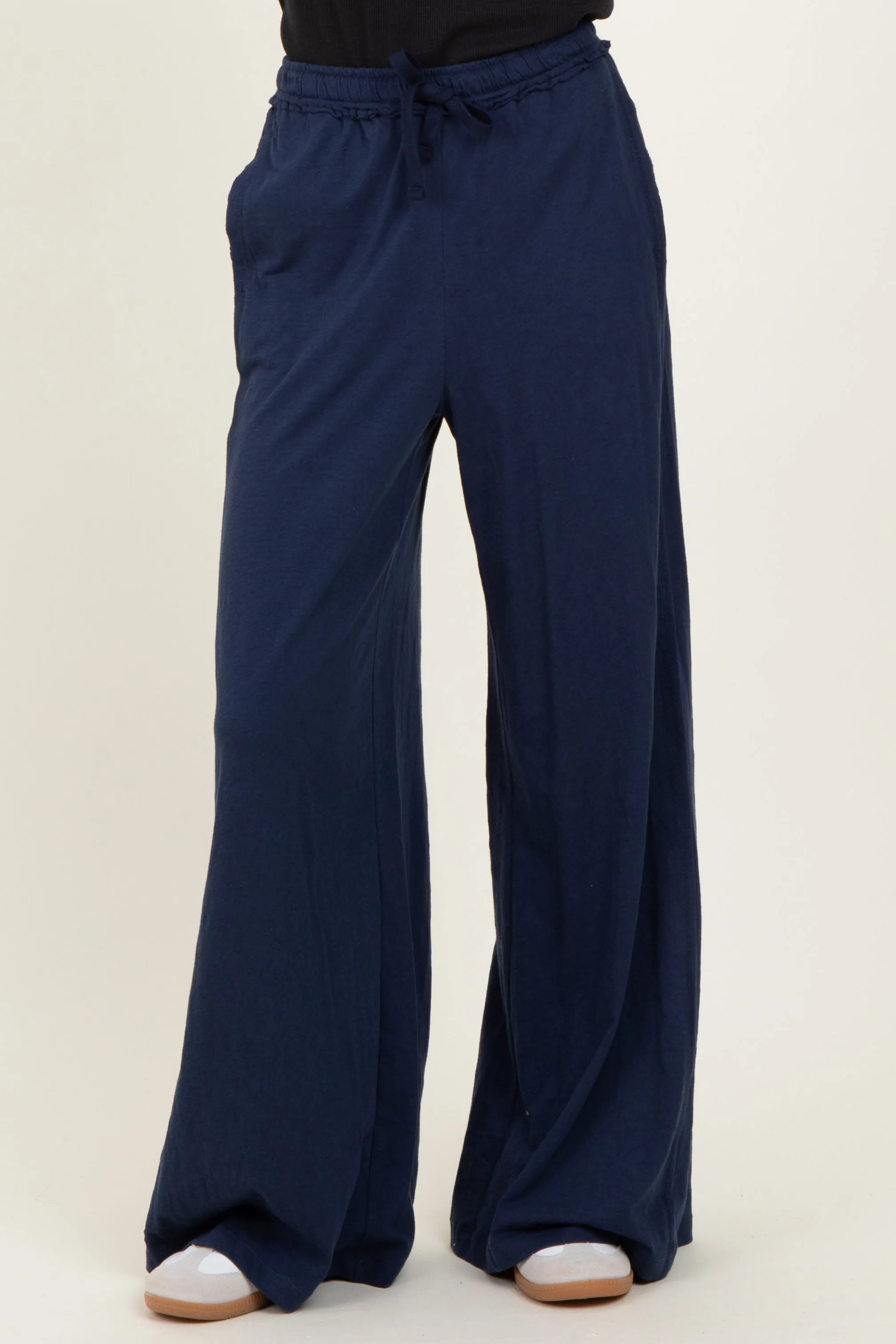 Navy Drawstring Wide Leg Lounge Pant sold by Pinkblush product image thumbnail 3