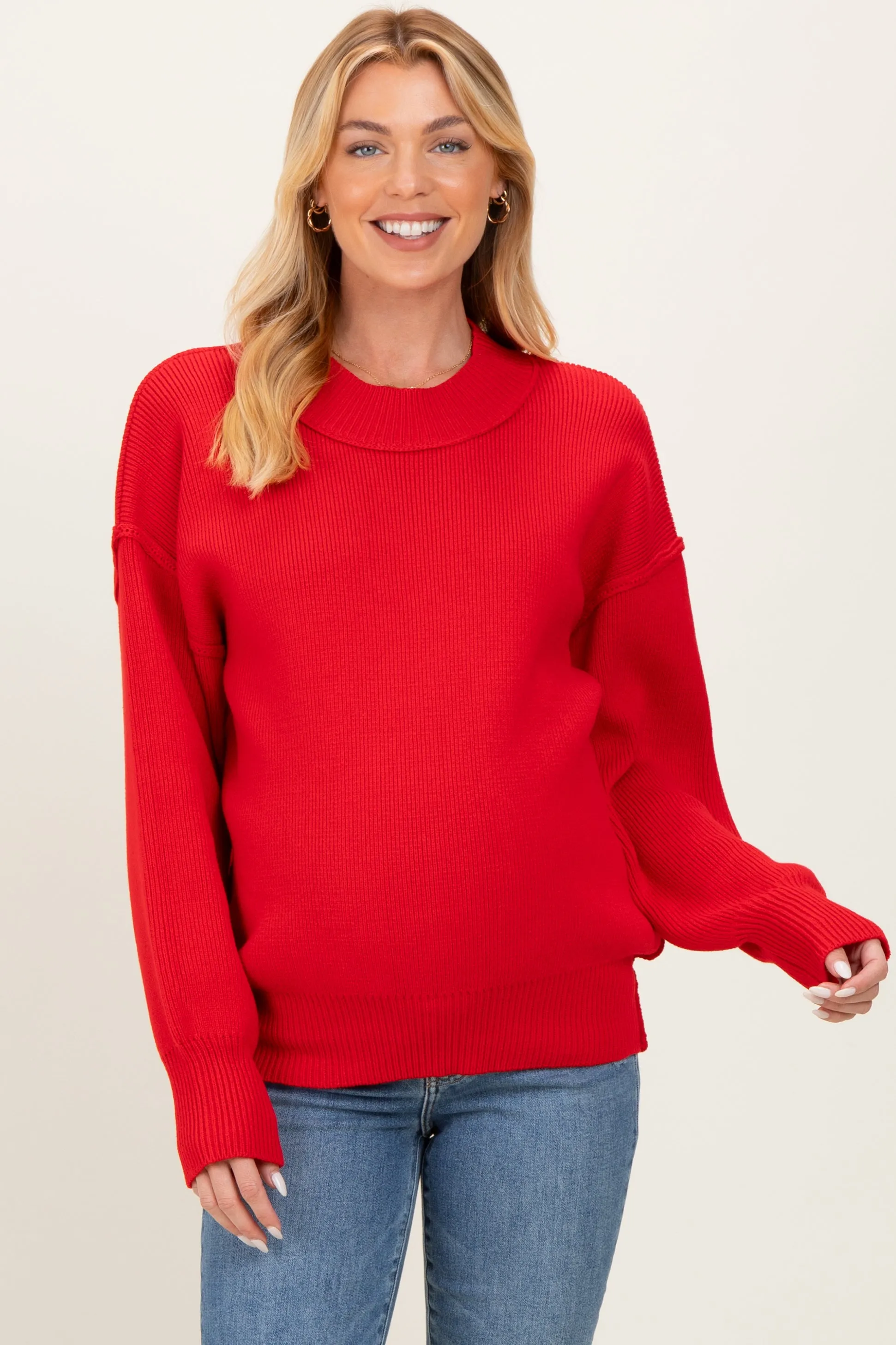 Ruby Wide Neck Drop Shoulder Maternity Sweater sold by Pinkblush product image thumbnail 5