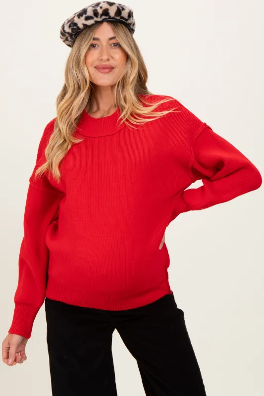 Ruby Wide Neck Drop Shoulder Maternity Sweater sold by Pinkblush