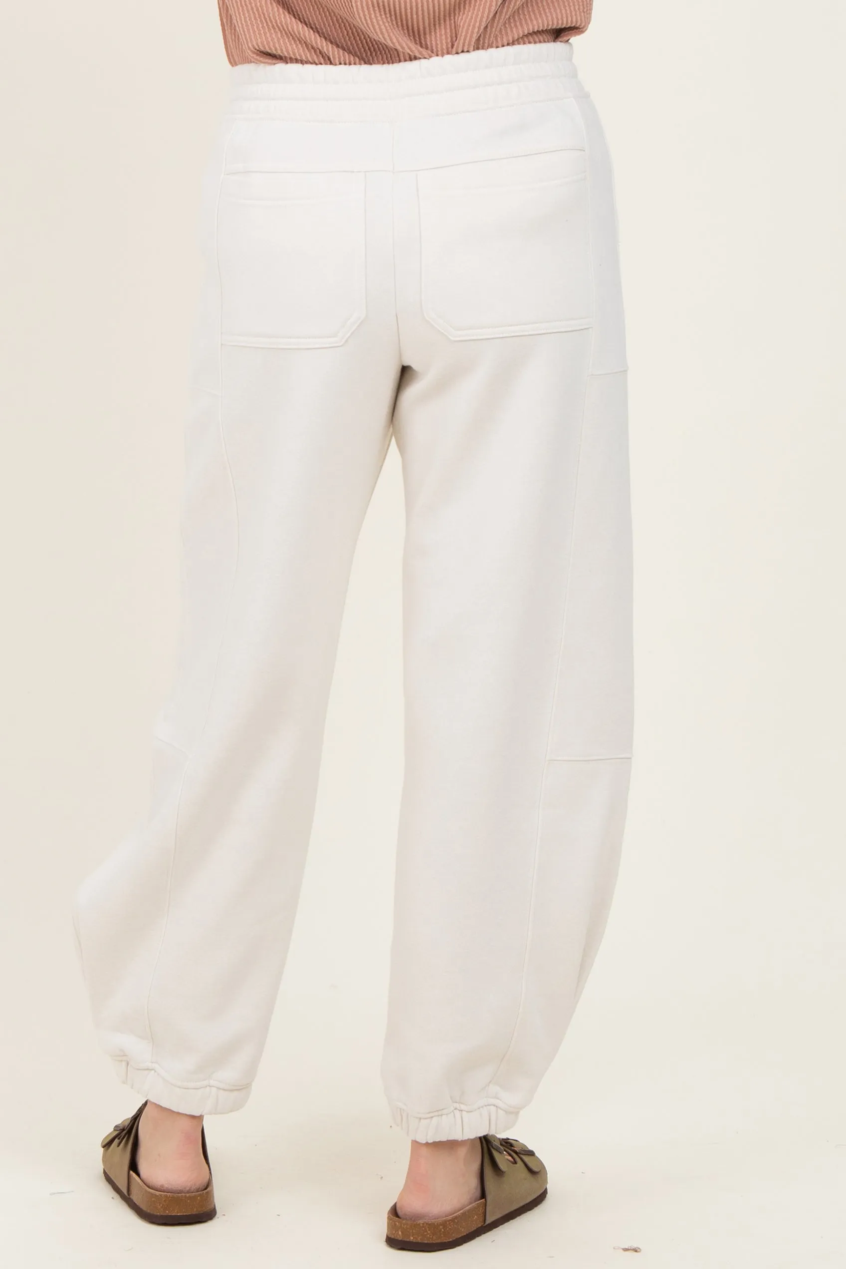 Ivory Multi Seam Fleece Sweatpants sold by Pinkblush product image thumbnail 4