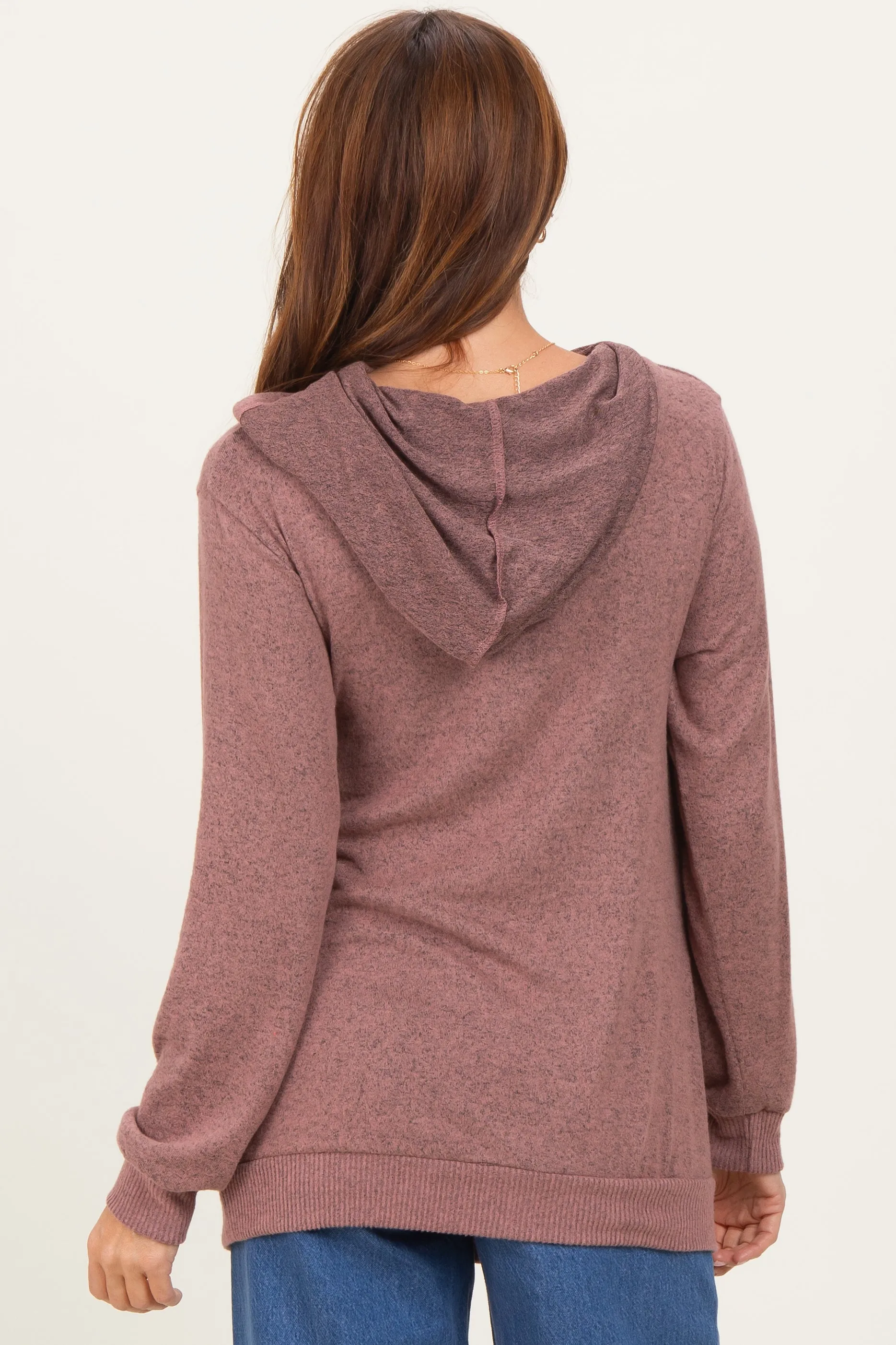 Mauve Double Layer Long Sleeve Nursing Hoodie sold by Pinkblush product image thumbnail 4