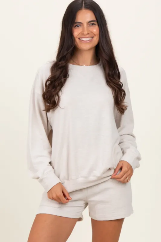Beige Pullover & Shorts Set sold by Pinkblush