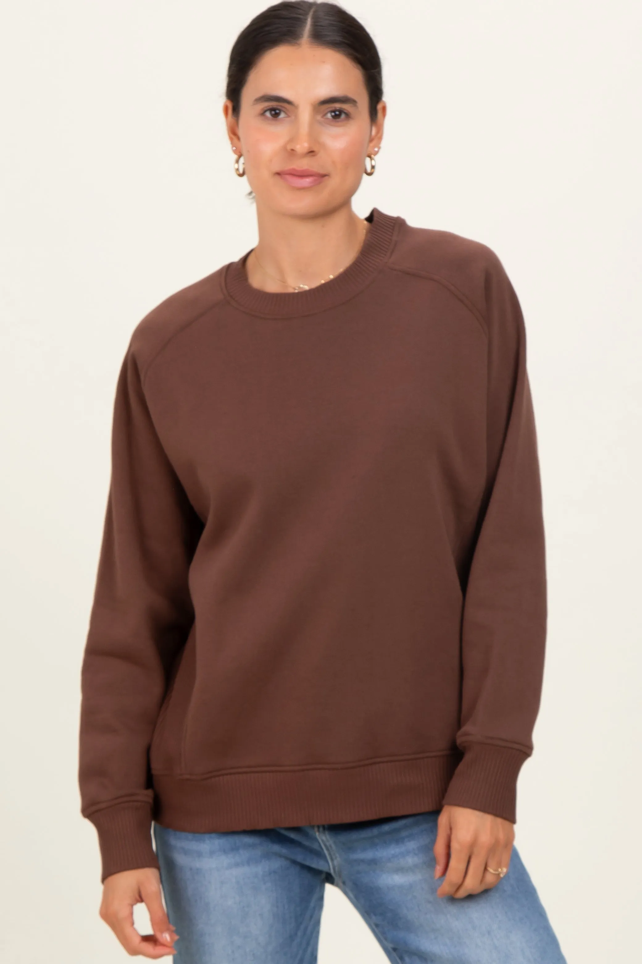Brown Fleece Sweatshirt sold by Pinkblush product image thumbnail 2
