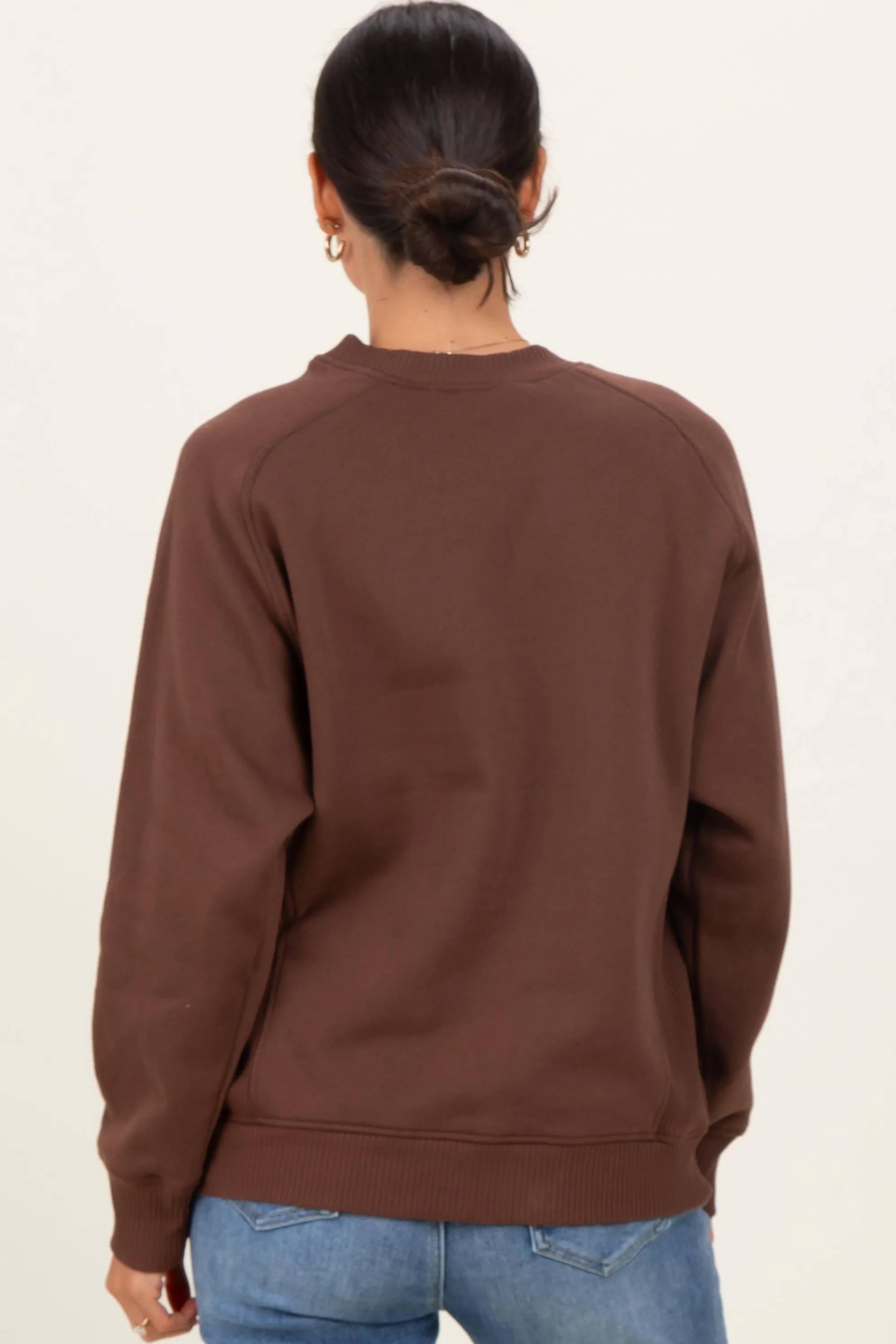 Brown Fleece Sweatshirt sold by Pinkblush product image thumbnail 4