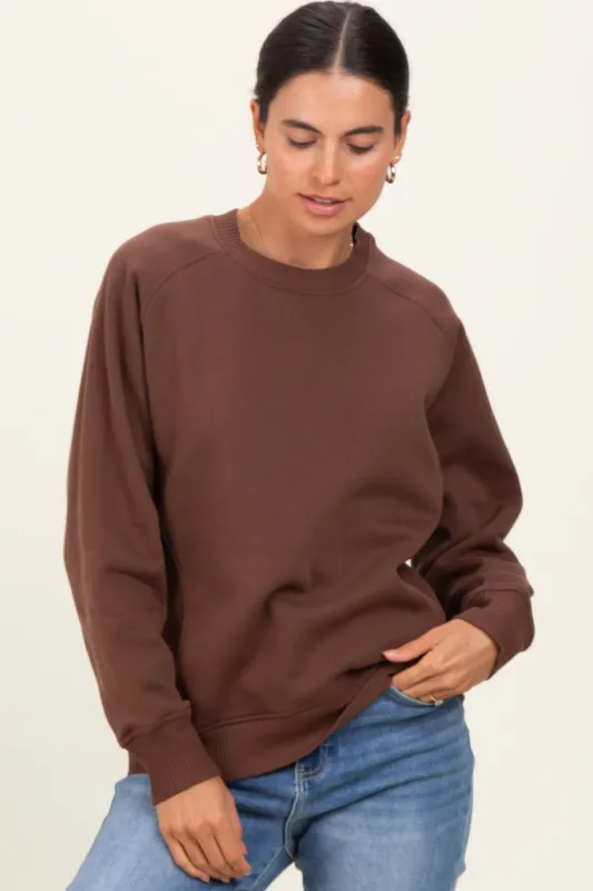 Brown Fleece Sweatshirt sold by Pinkblush