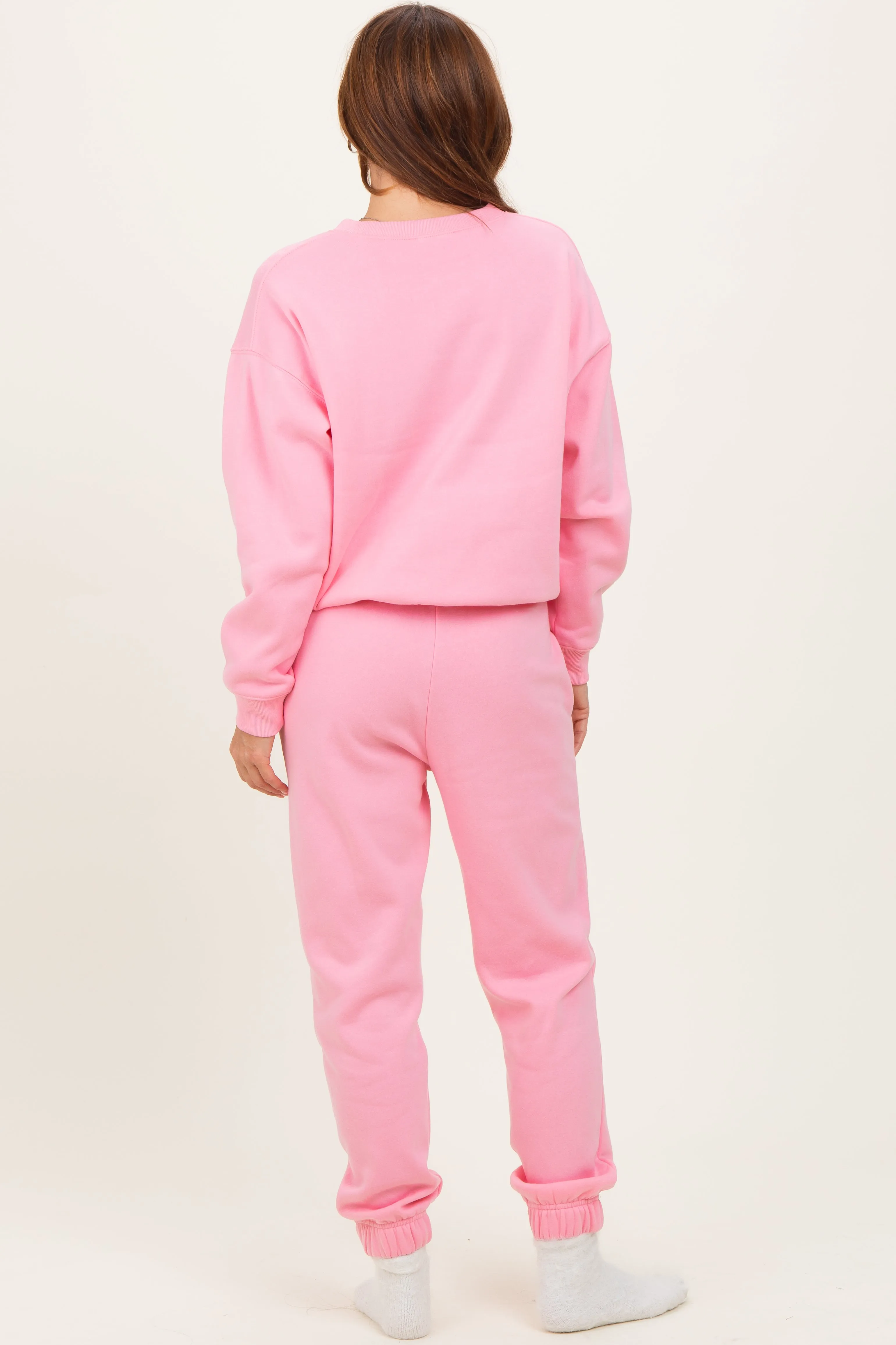 Pink Fleece Long Sleeve Pullover & Jogger Set sold by Pinkblush product image thumbnail 4