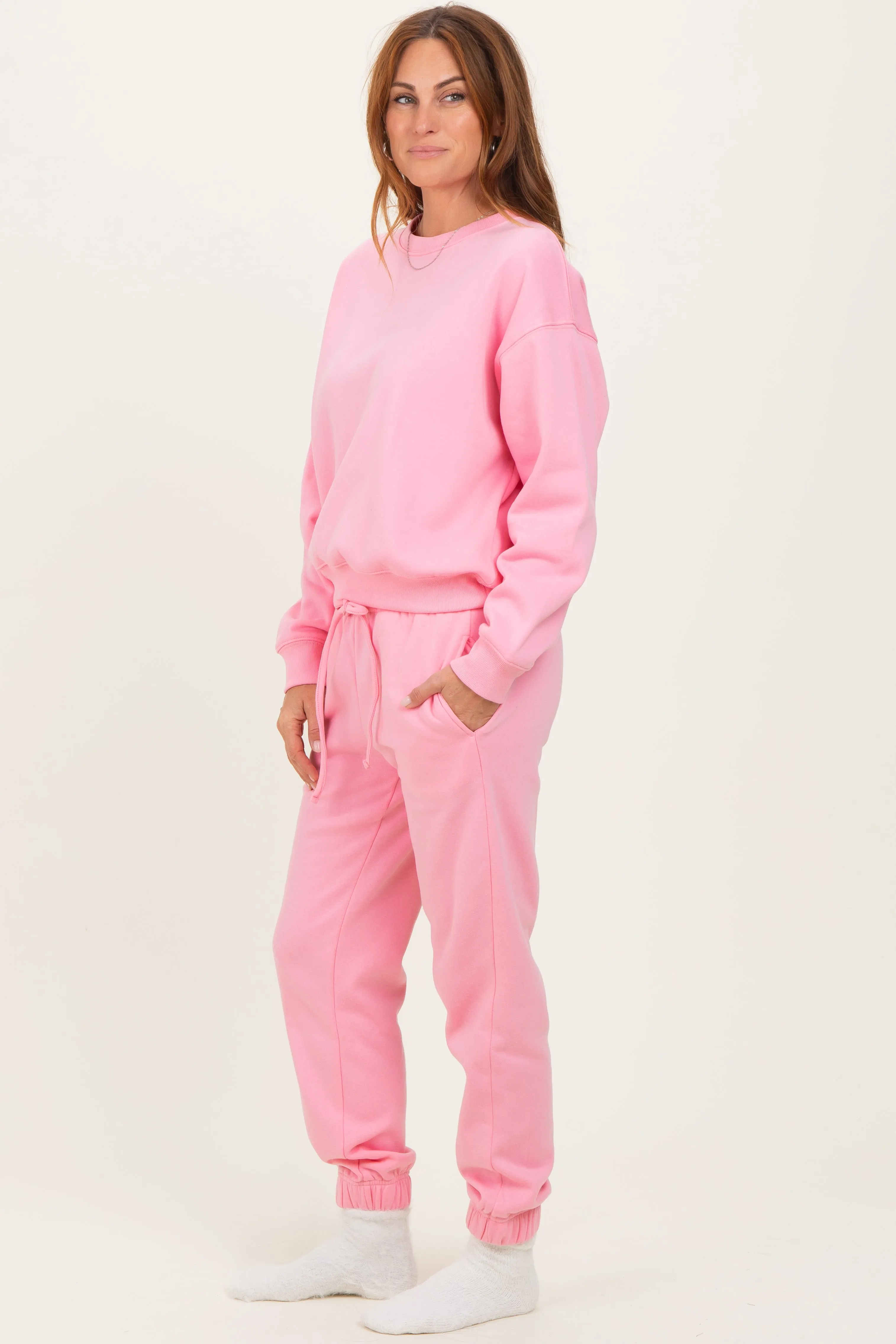 Pink Fleece Long Sleeve Pullover & Jogger Set sold by Pinkblush product image thumbnail 3
