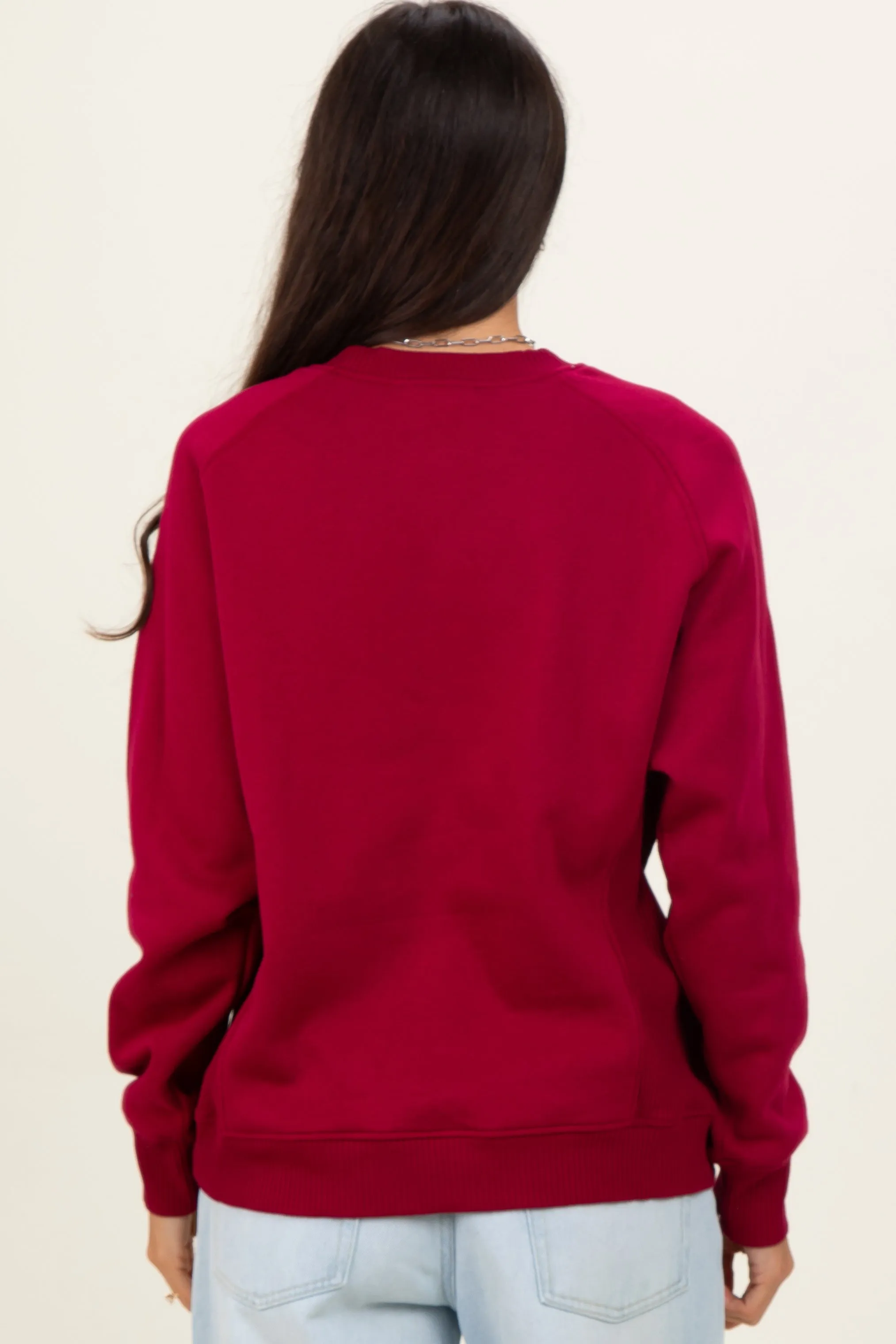 Burgundy Fleece Sweatshirt sold by Pinkblush product image thumbnail 4