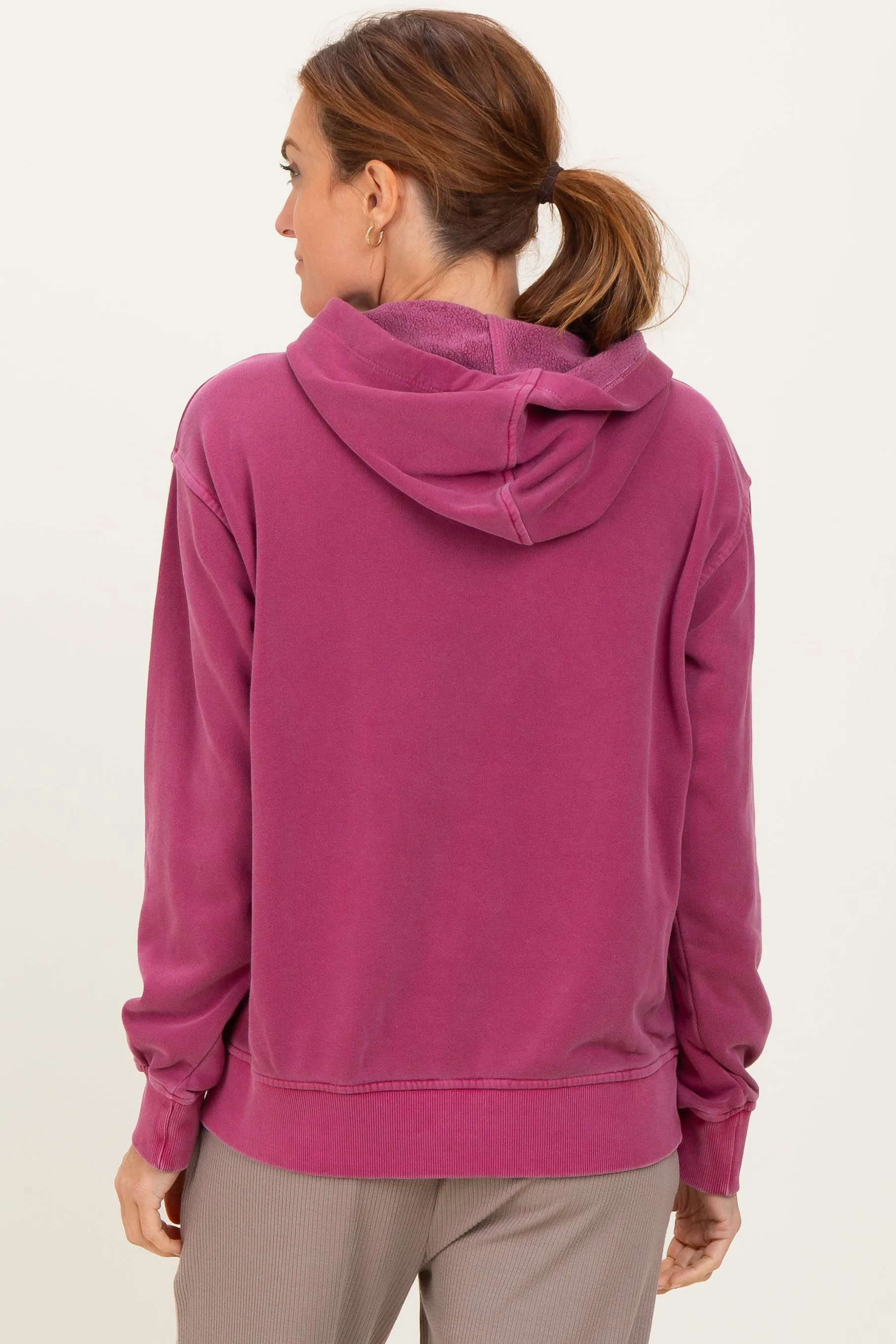 Wine Soft Fleece Pocket Hoodie sold by Pinkblush product image thumbnail 4