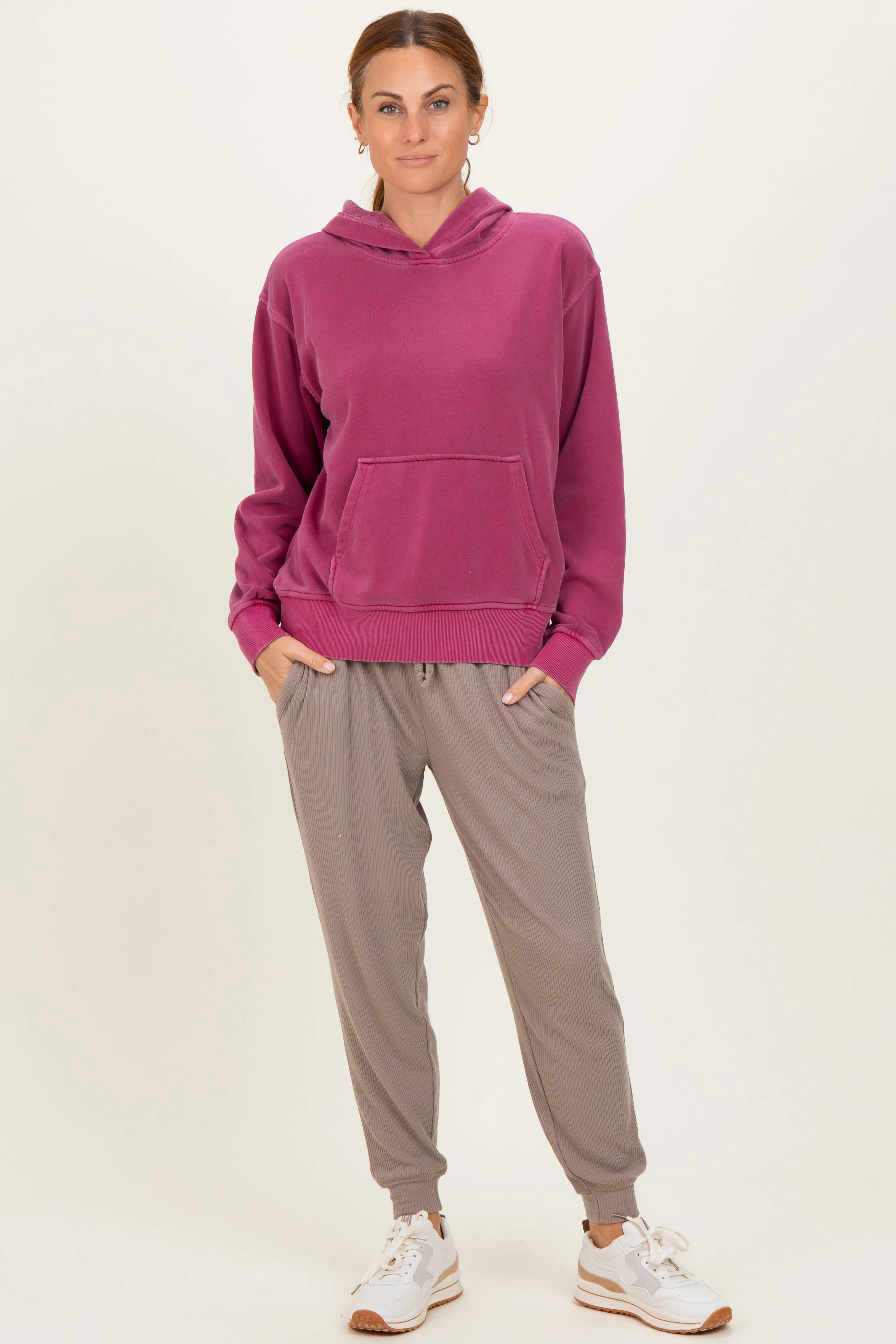Wine Soft Fleece Pocket Hoodie sold by Pinkblush product image thumbnail 2