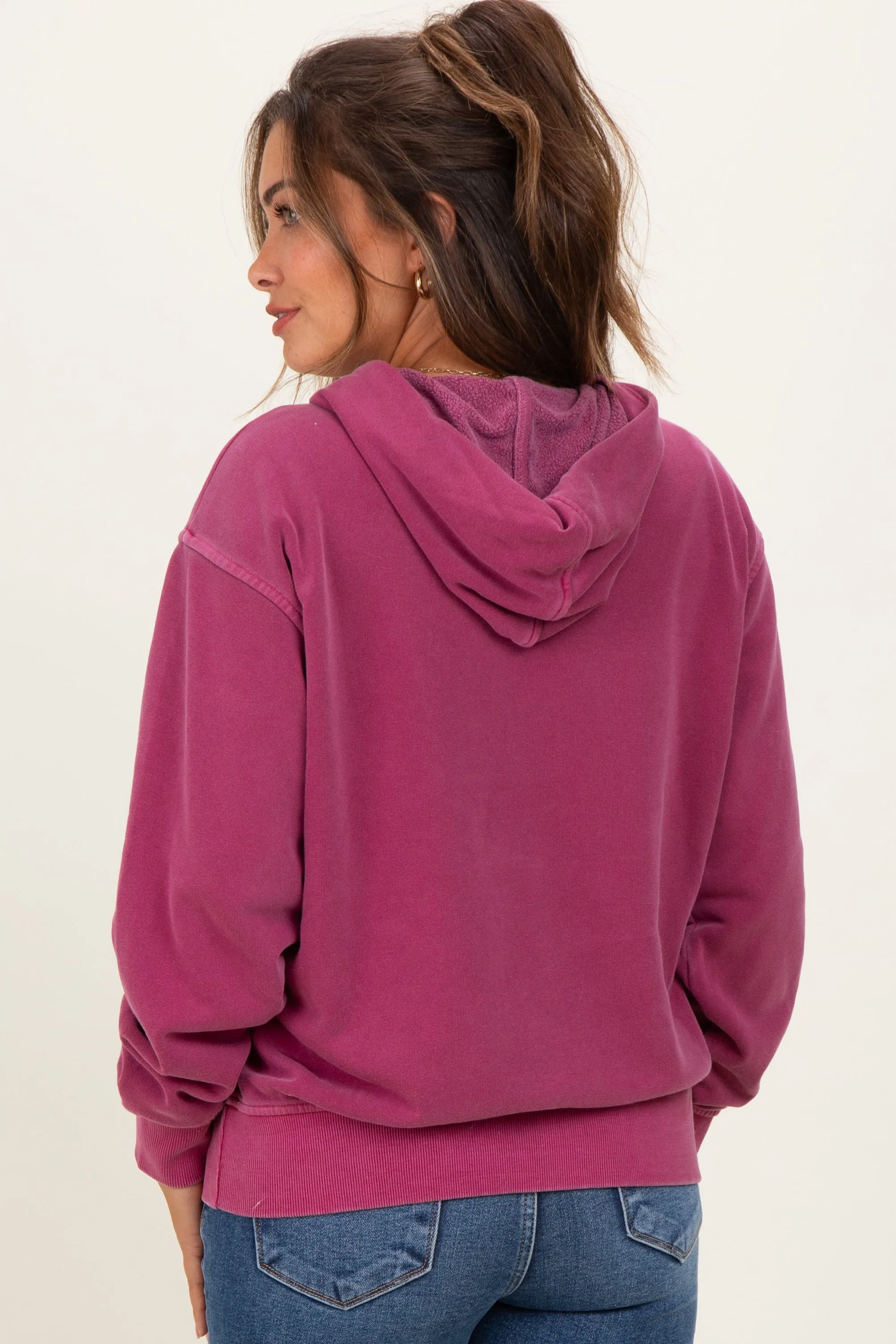 Wine Soft Fleece Maternity Pocket Hoodie sold by Pinkblush product image thumbnail 4