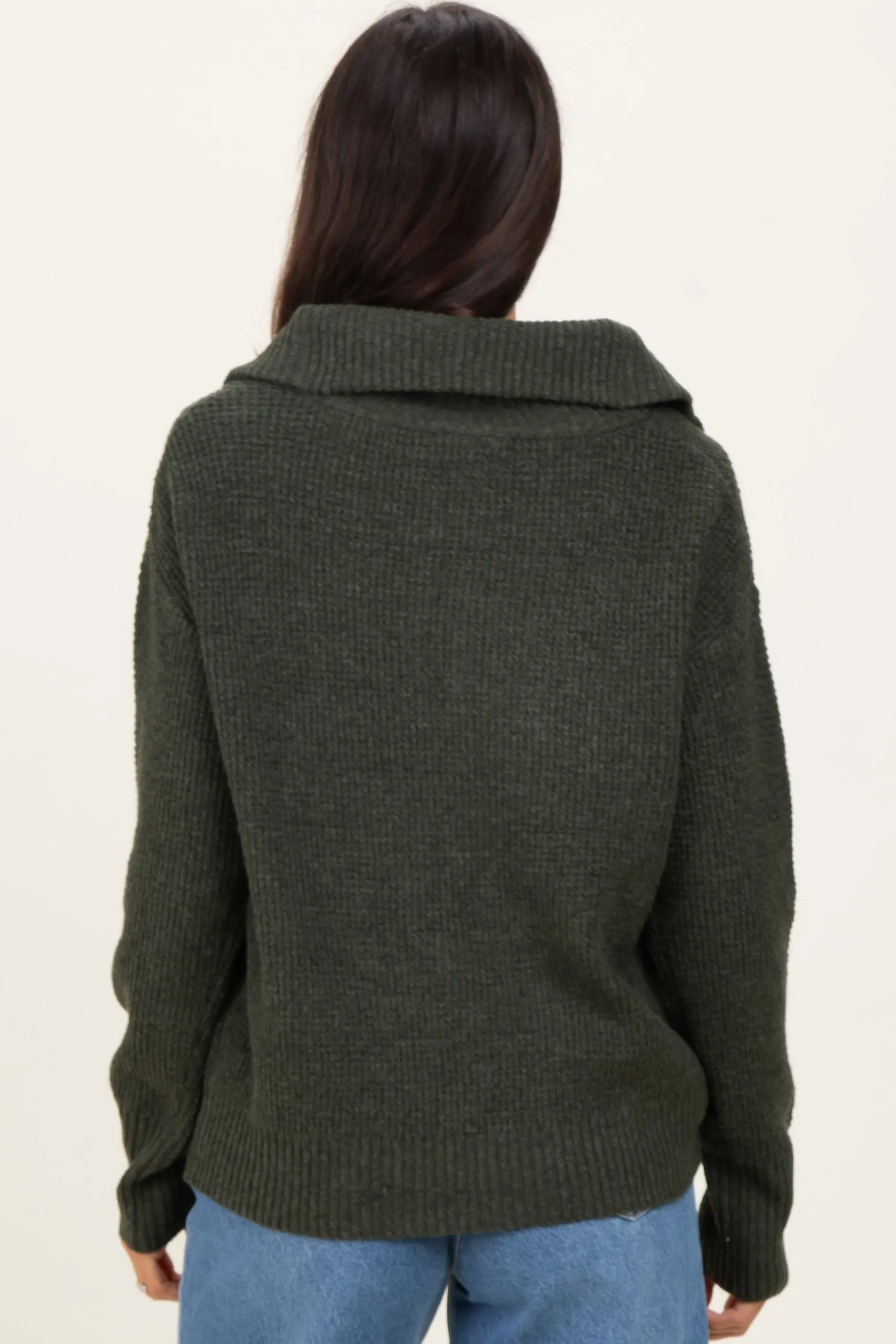 Olive Half Zip Pullover Sweater sold by Pinkblush product image thumbnail 4