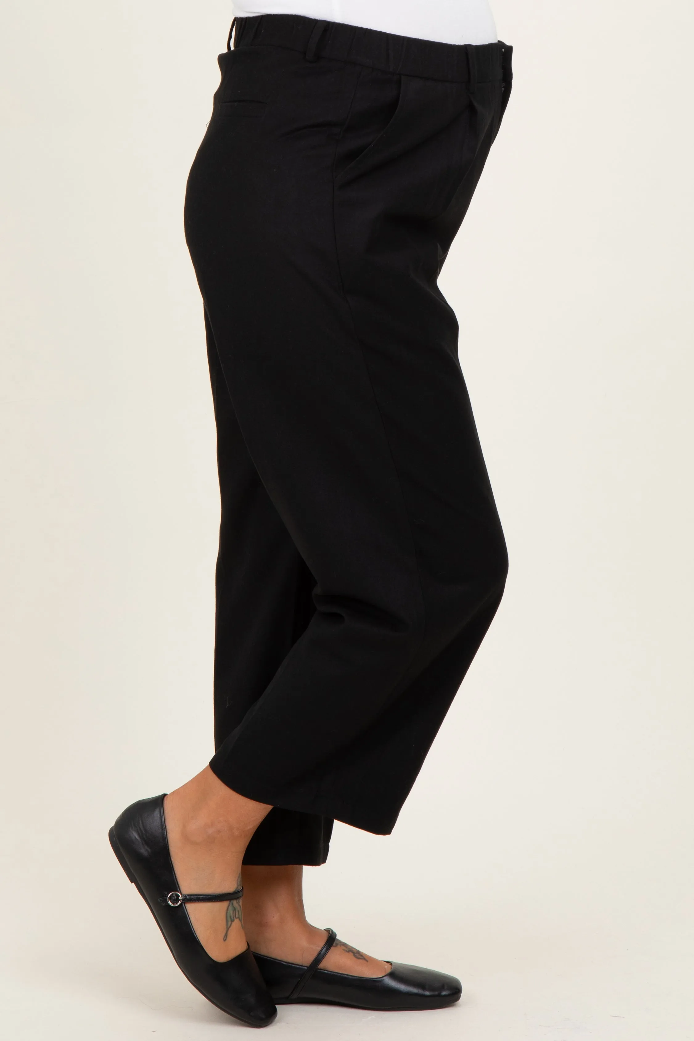 Black Elastic Waist Semi Formal Maternity Slacks sold by Pinkblush product image thumbnail 3