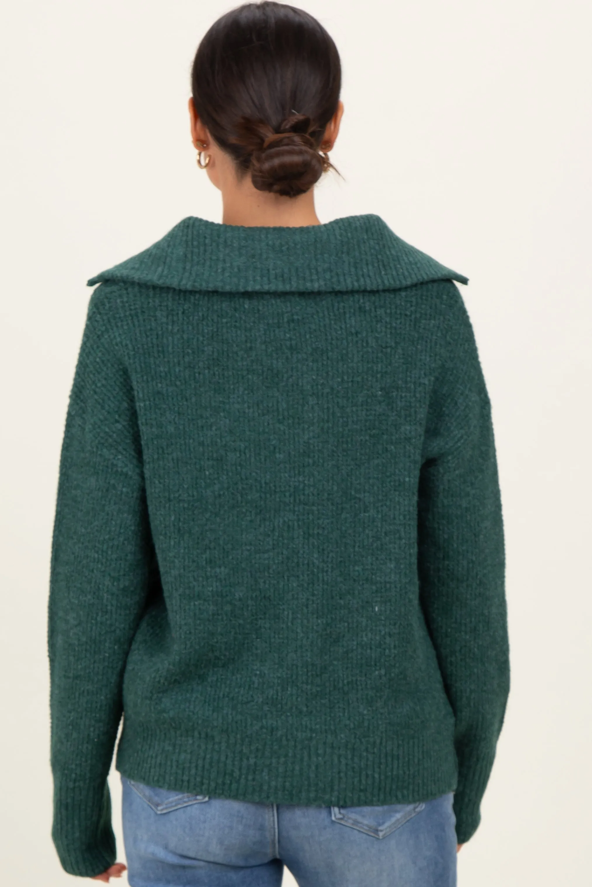 Green Half Zip Pullover Sweater sold by Pinkblush product image thumbnail 4