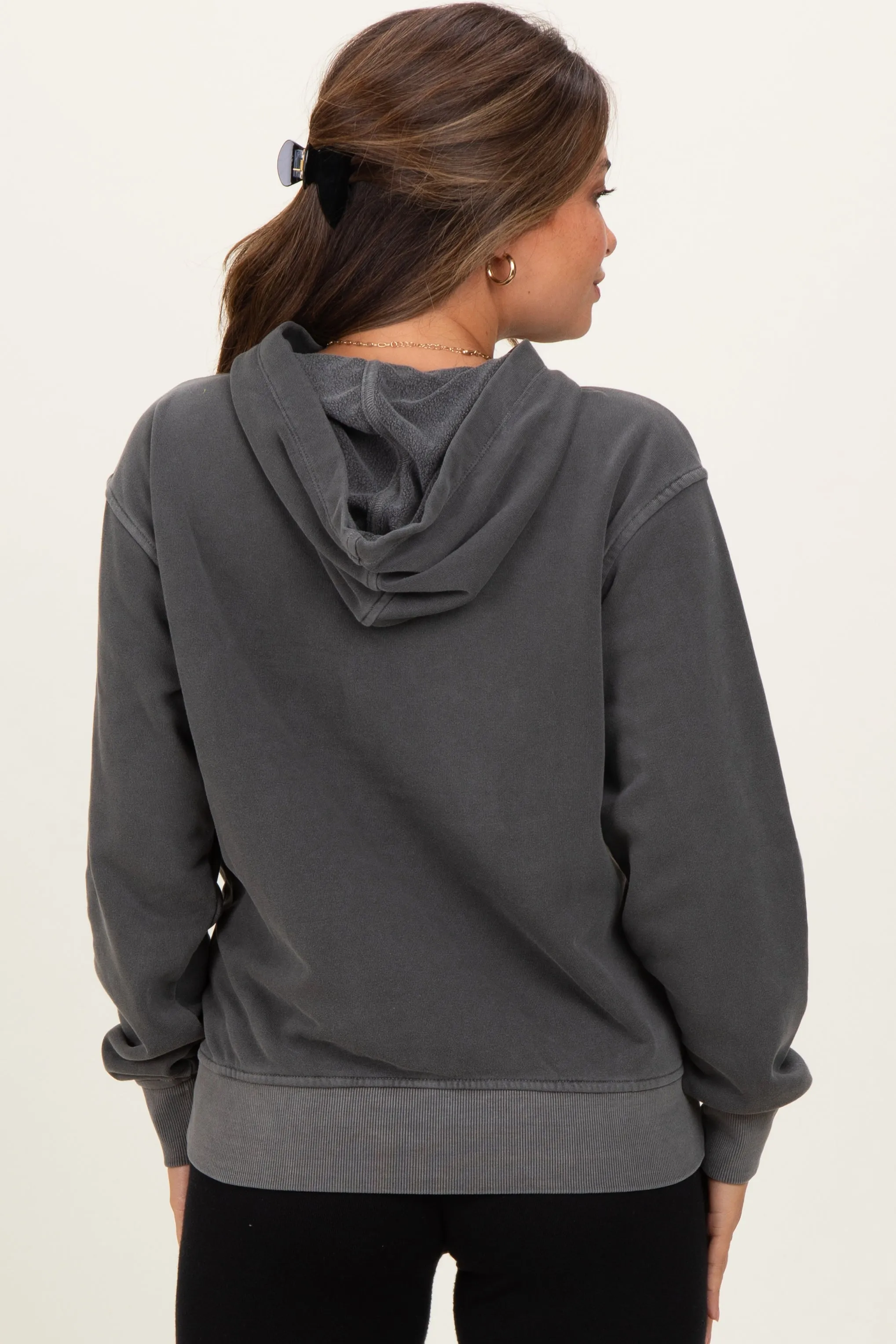 Charcoal Soft Fleece Maternity Pocket Hoodie sold by Pinkblush product image thumbnail 4