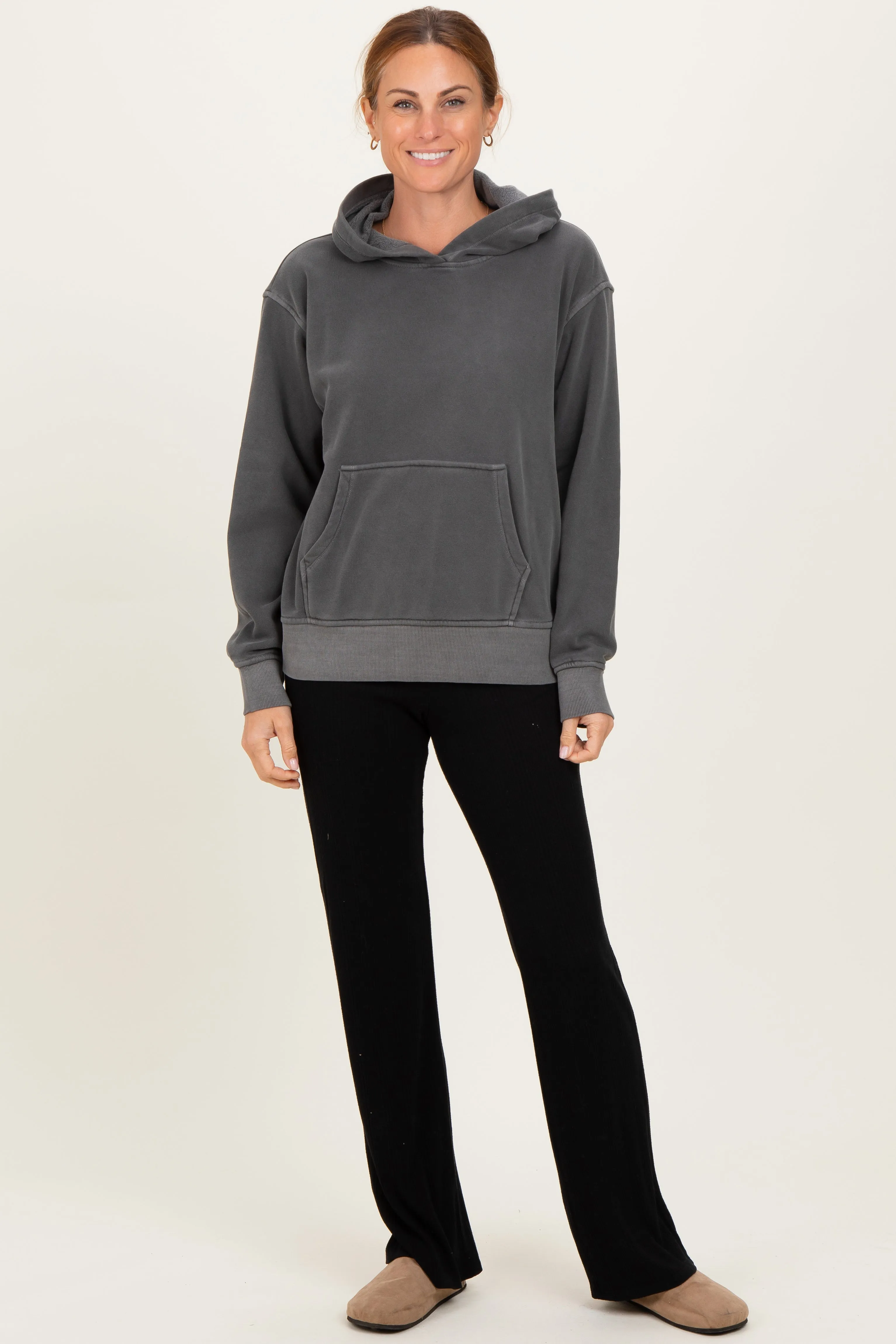 Charcoal Soft Fleece Pocket Hoodie sold by Pinkblush product image thumbnail 2
