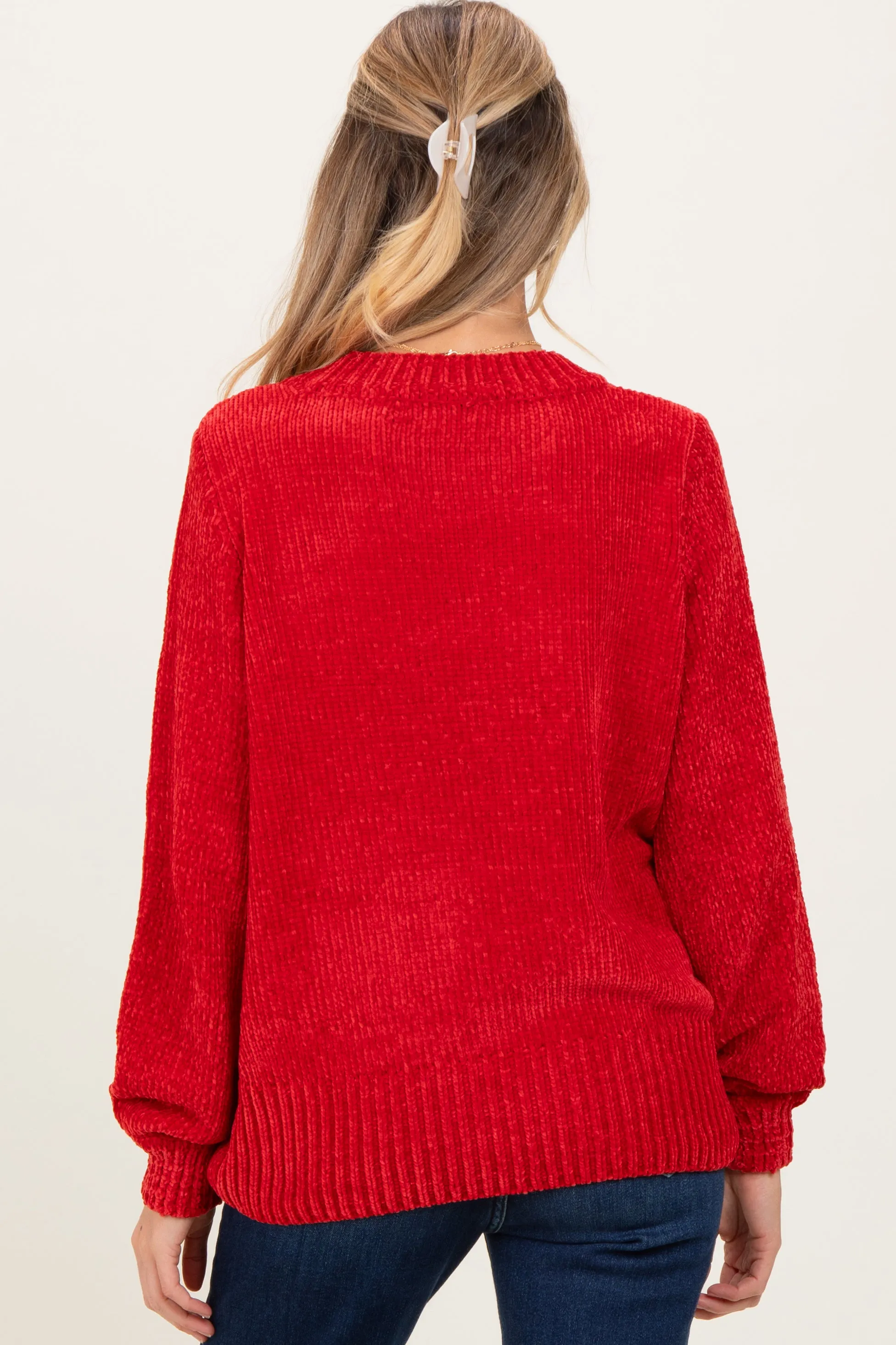 Red Chenille Knit Maternity Sweater sold by Pinkblush product image thumbnail 3