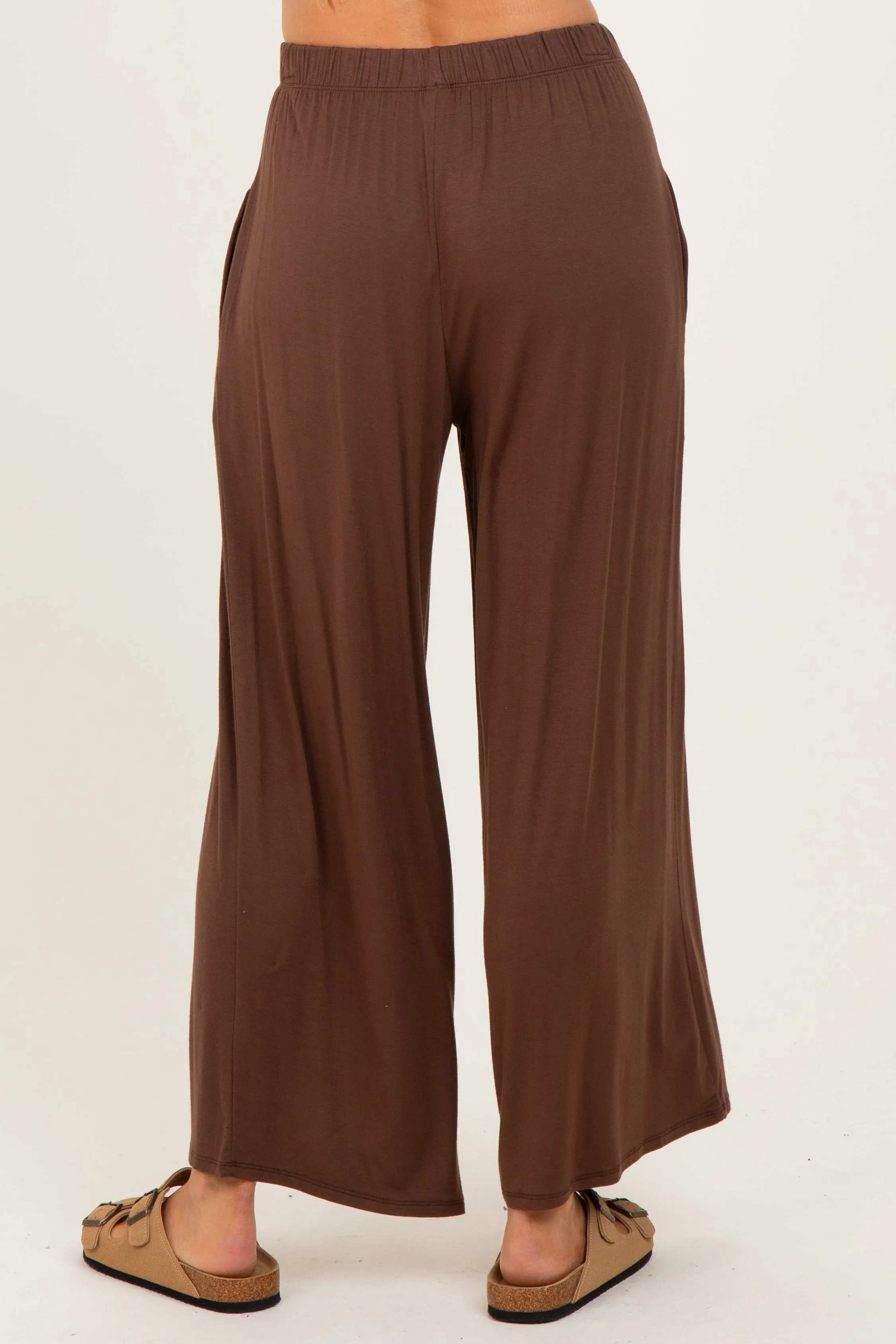 Brown Wide Leg Ankle Lounge Pants sold by Pinkblush product image thumbnail 4