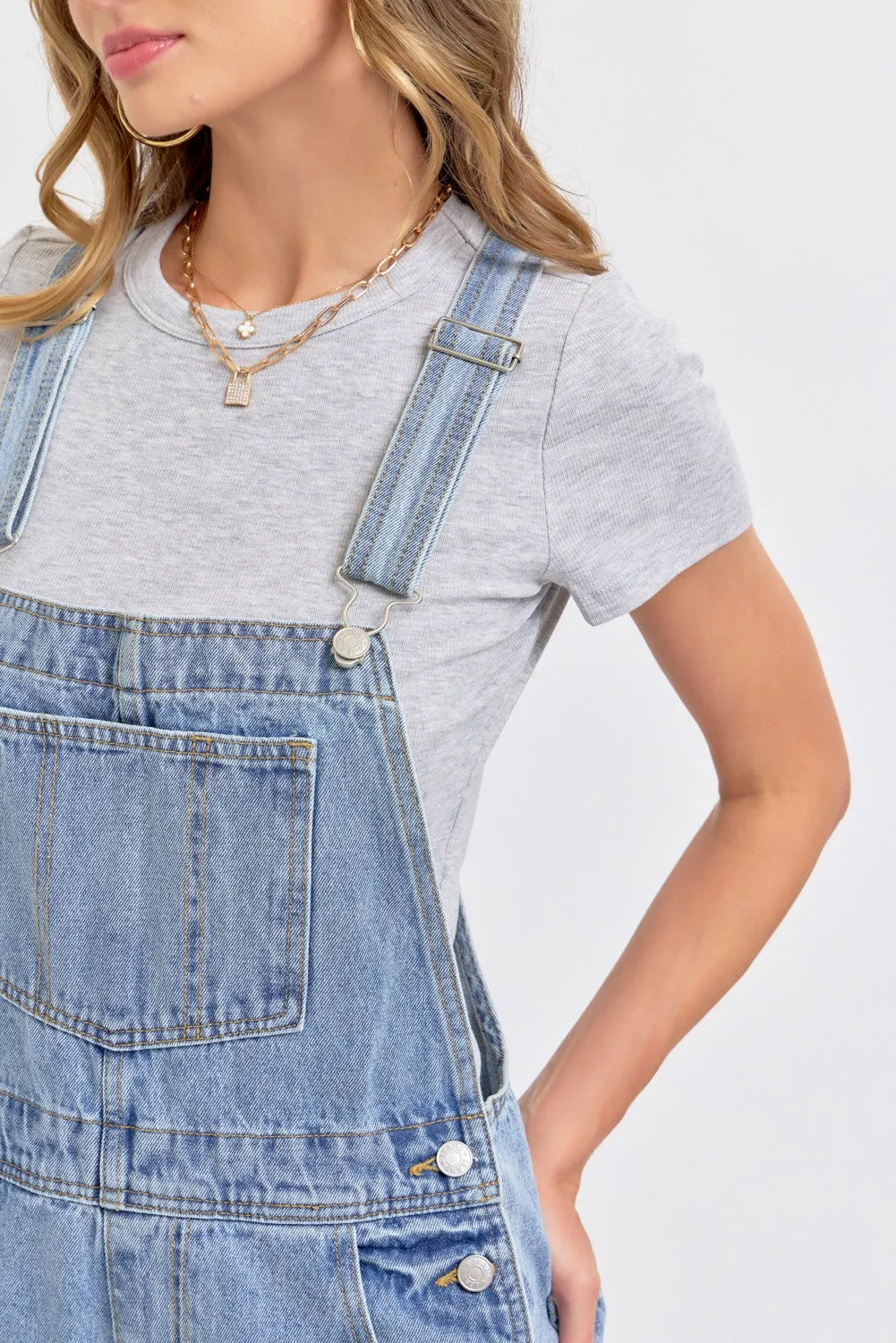 Light Blue Denim Front Pocket Overall sold by Pinkblush product image thumbnail 4