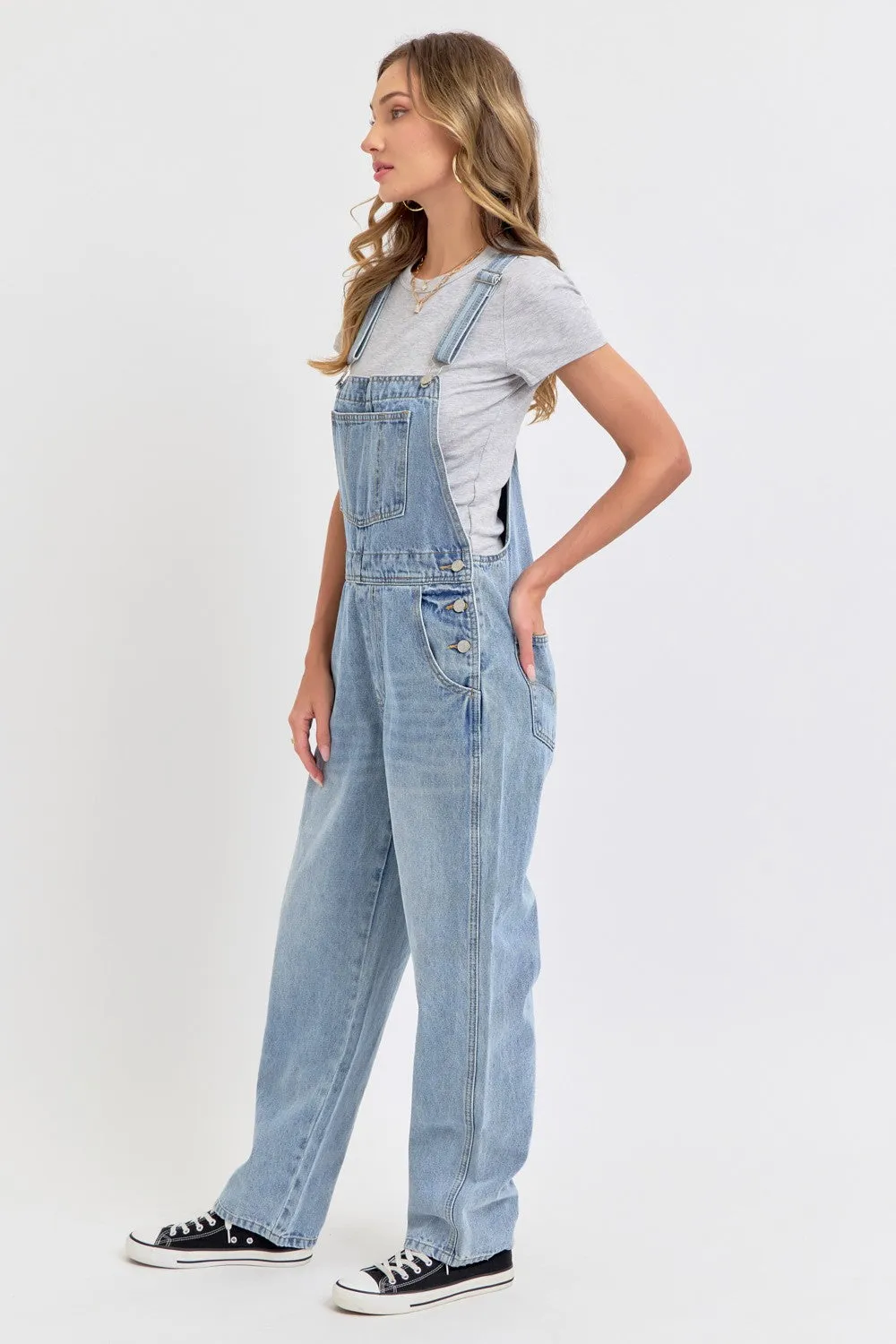 Light Blue Denim Front Pocket Overall sold by Pinkblush product image thumbnail 2