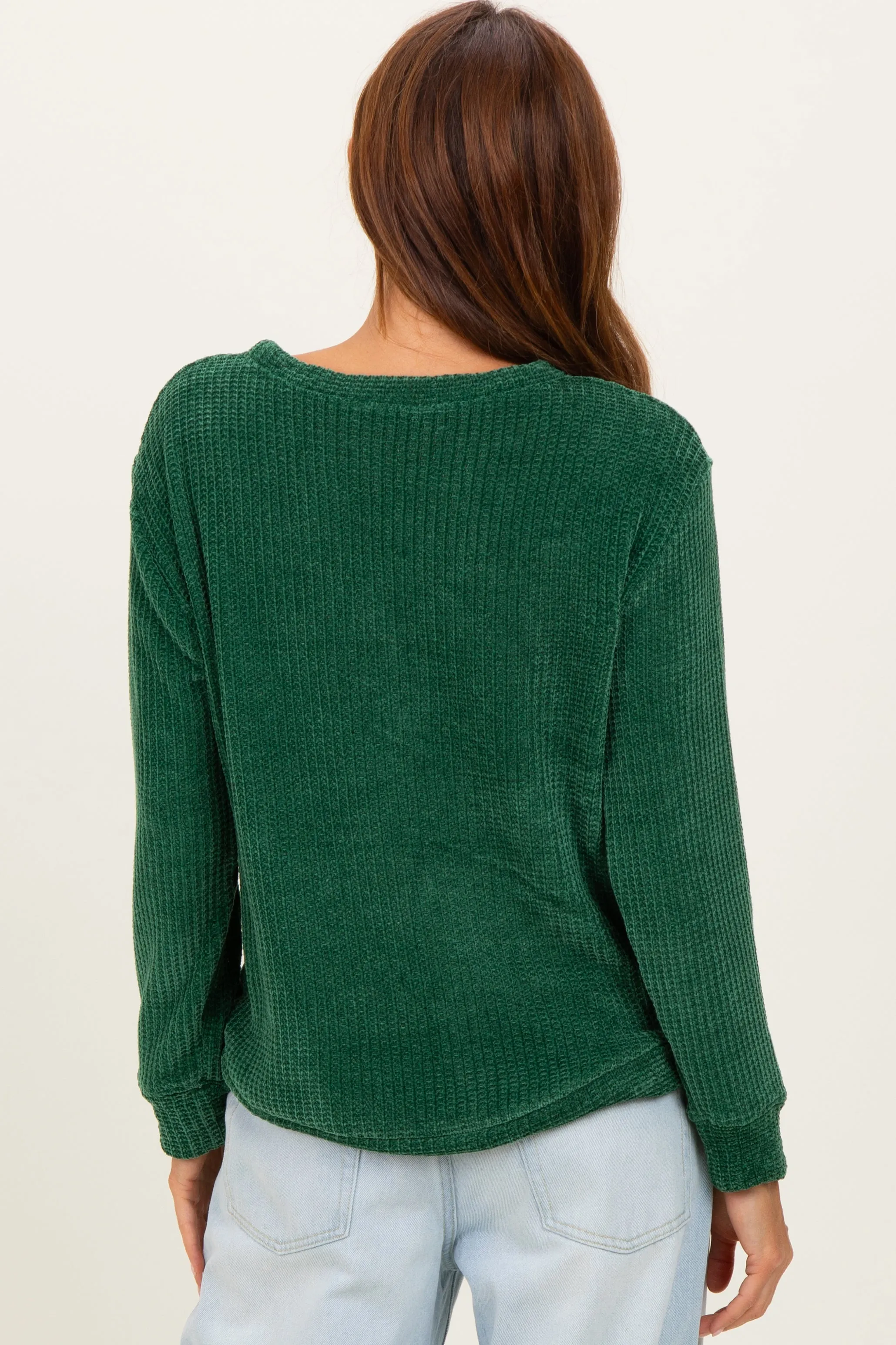 Emerald Green Chenille Knit Sweater sold by Pinkblush product image thumbnail 4