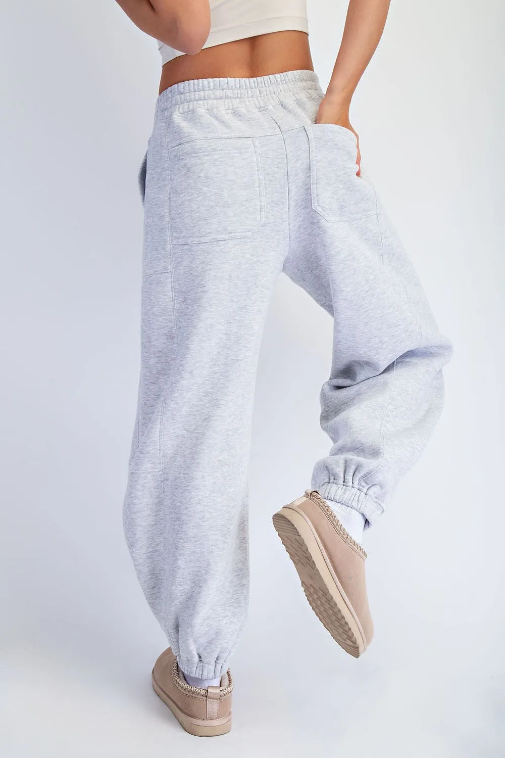 Heather Grey Multi Seam Fleece Sweatpants sold by Pinkblush product image thumbnail 4