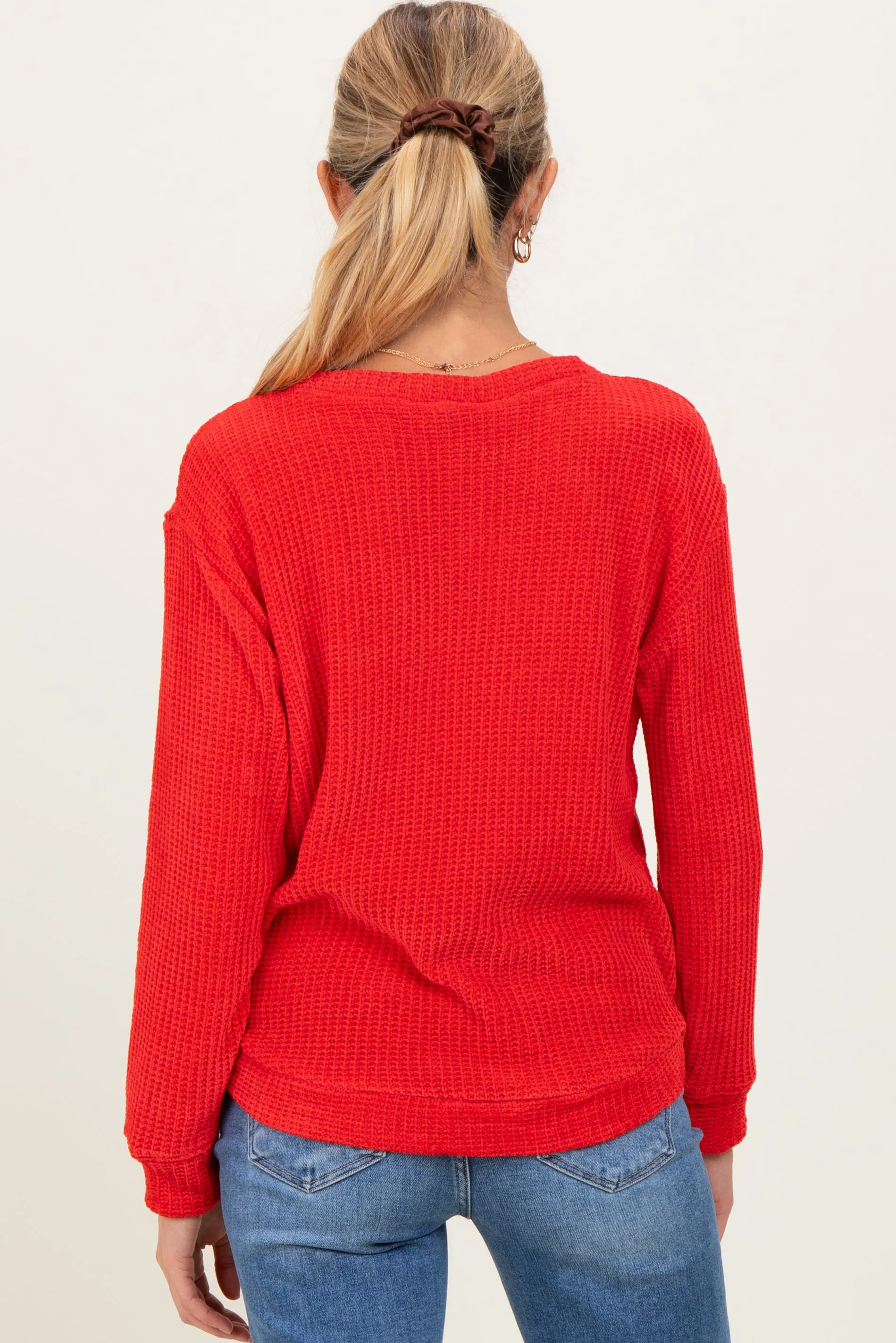 Red Chenille Knit Maternity Sweater sold by Pinkblush product image thumbnail 4
