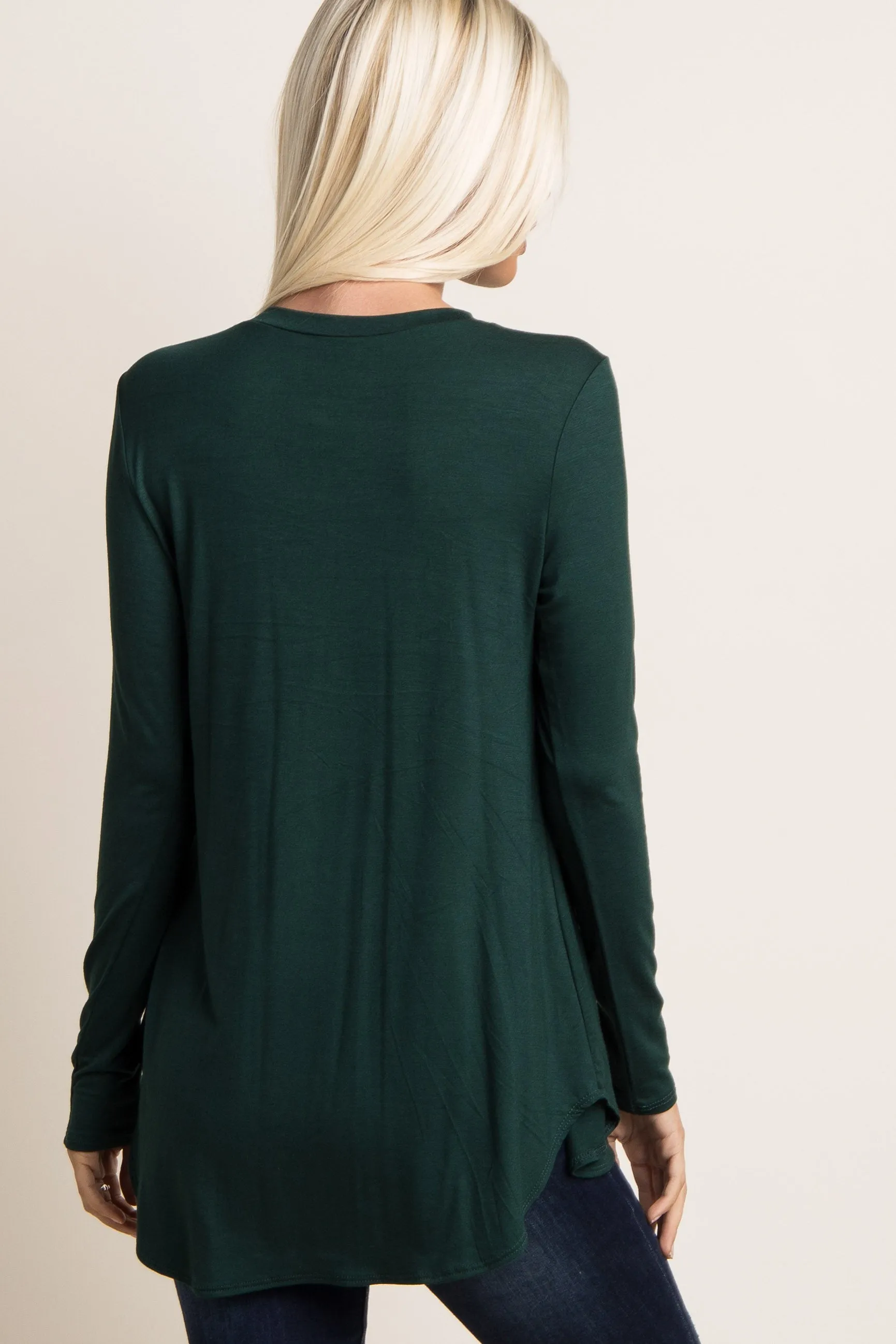 Forest Green Basic Long Sleeve Top sold by Pinkblush product image thumbnail 3