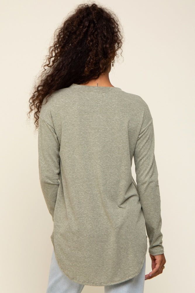 Sage Long Sleeve Curved Hem Top sold by Pinkblush product image thumbnail 3
