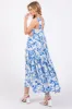Blue Floral Sleeveless Tiered Maxi Dress sold by Pinkblush