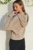 Oatmeal Ribbed Knit Full-Zip Hoodie sold by Pinkblush