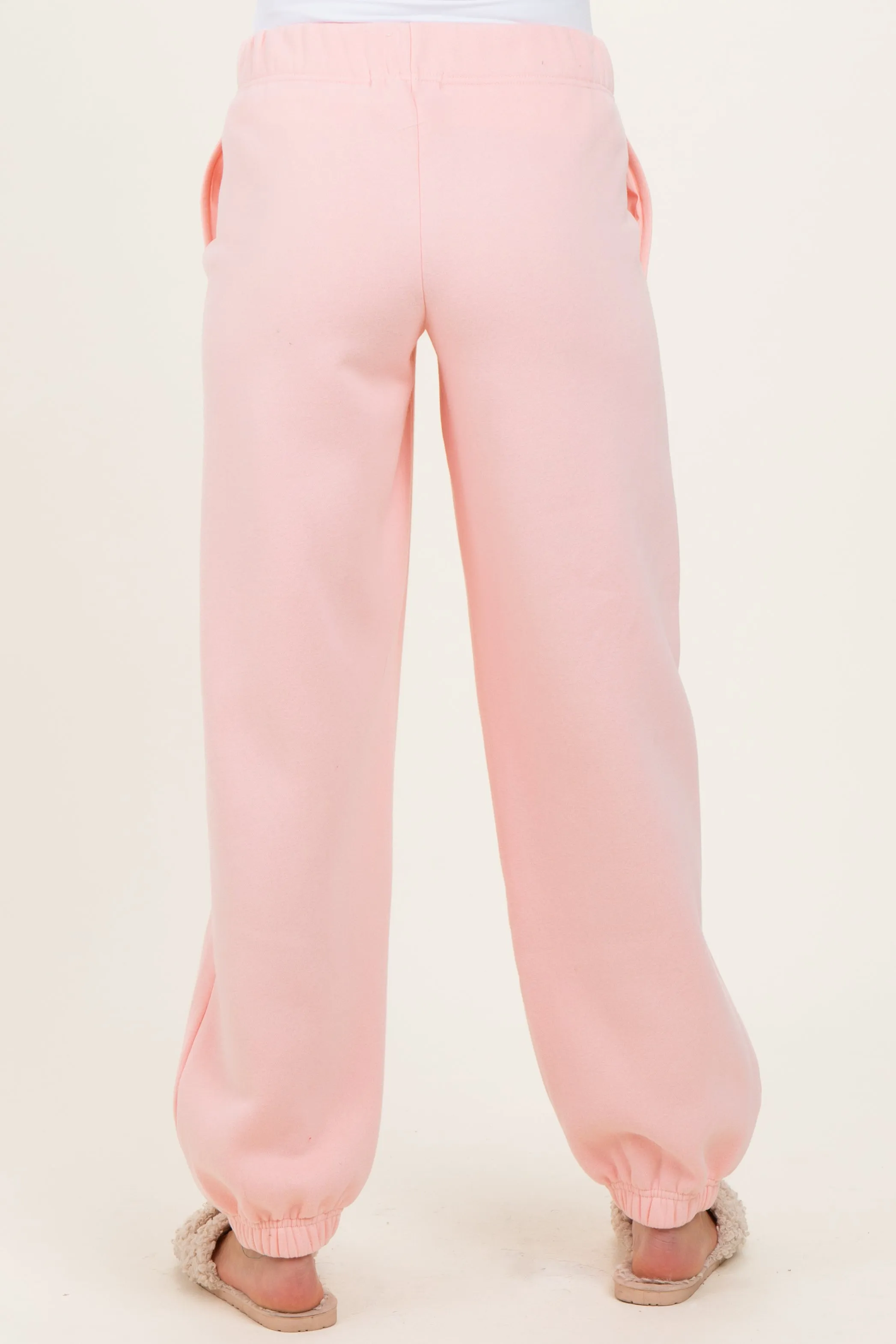 Light Pink Fleece Maternity Sweatpants sold by Pinkblush product image thumbnail 4