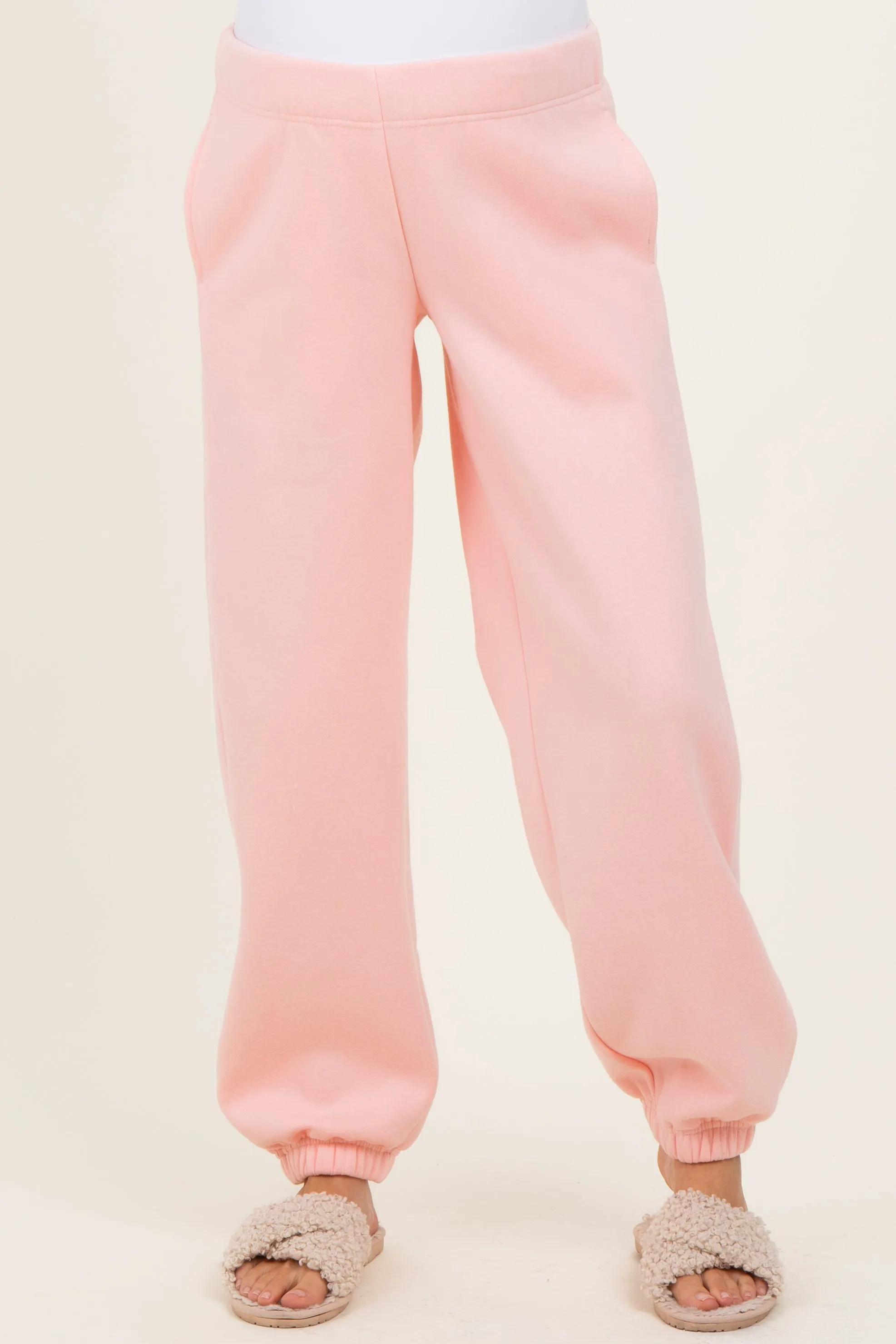 Light Pink Fleece Maternity Sweatpants sold by Pinkblush product image thumbnail 2