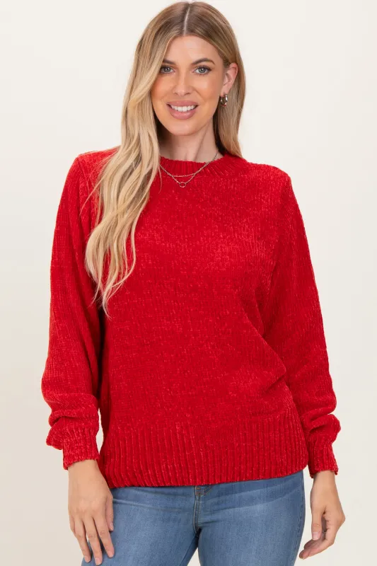 Red Chenille Knit Sweater sold by Pinkblush