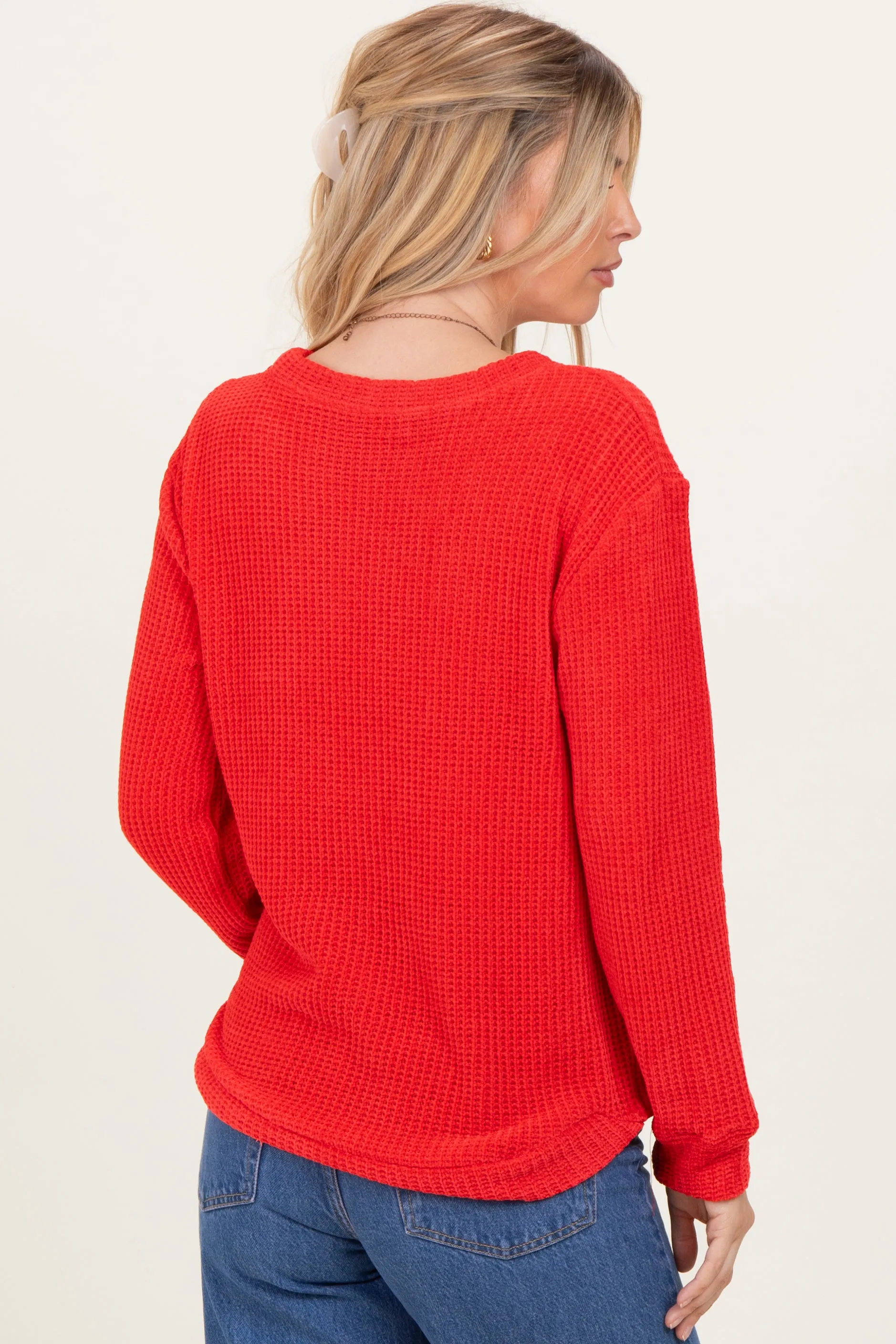 Red Chenille Knit Sweater sold by Pinkblush product image thumbnail 3