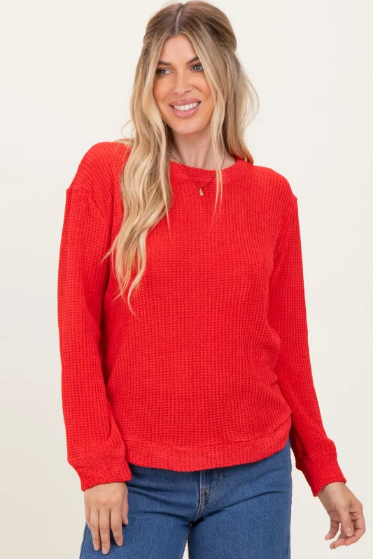 Red Chenille Knit Sweater sold by Pinkblush