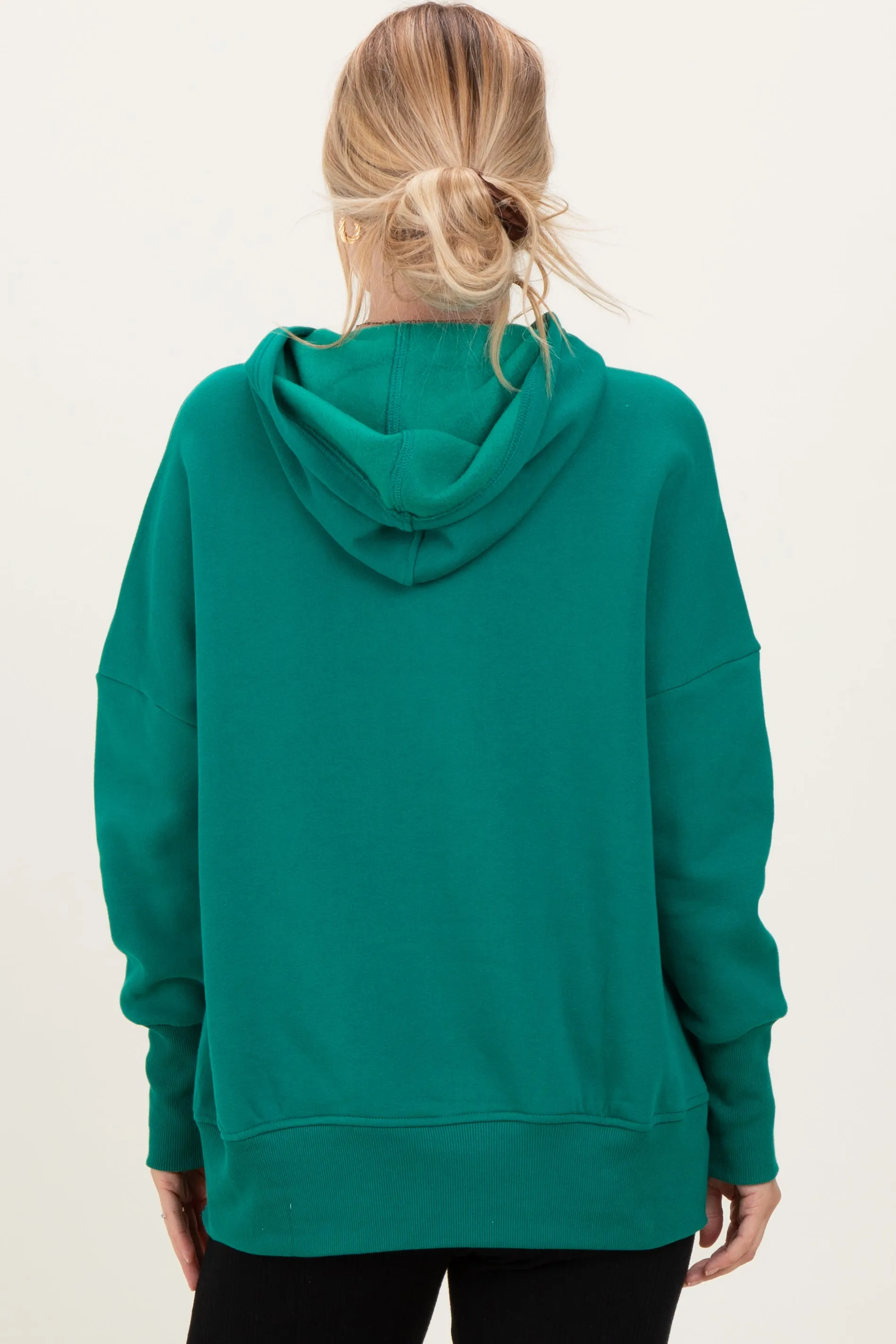 Forest Green Fleece Snap Button Hoodie sold by Pinkblush product image thumbnail 4