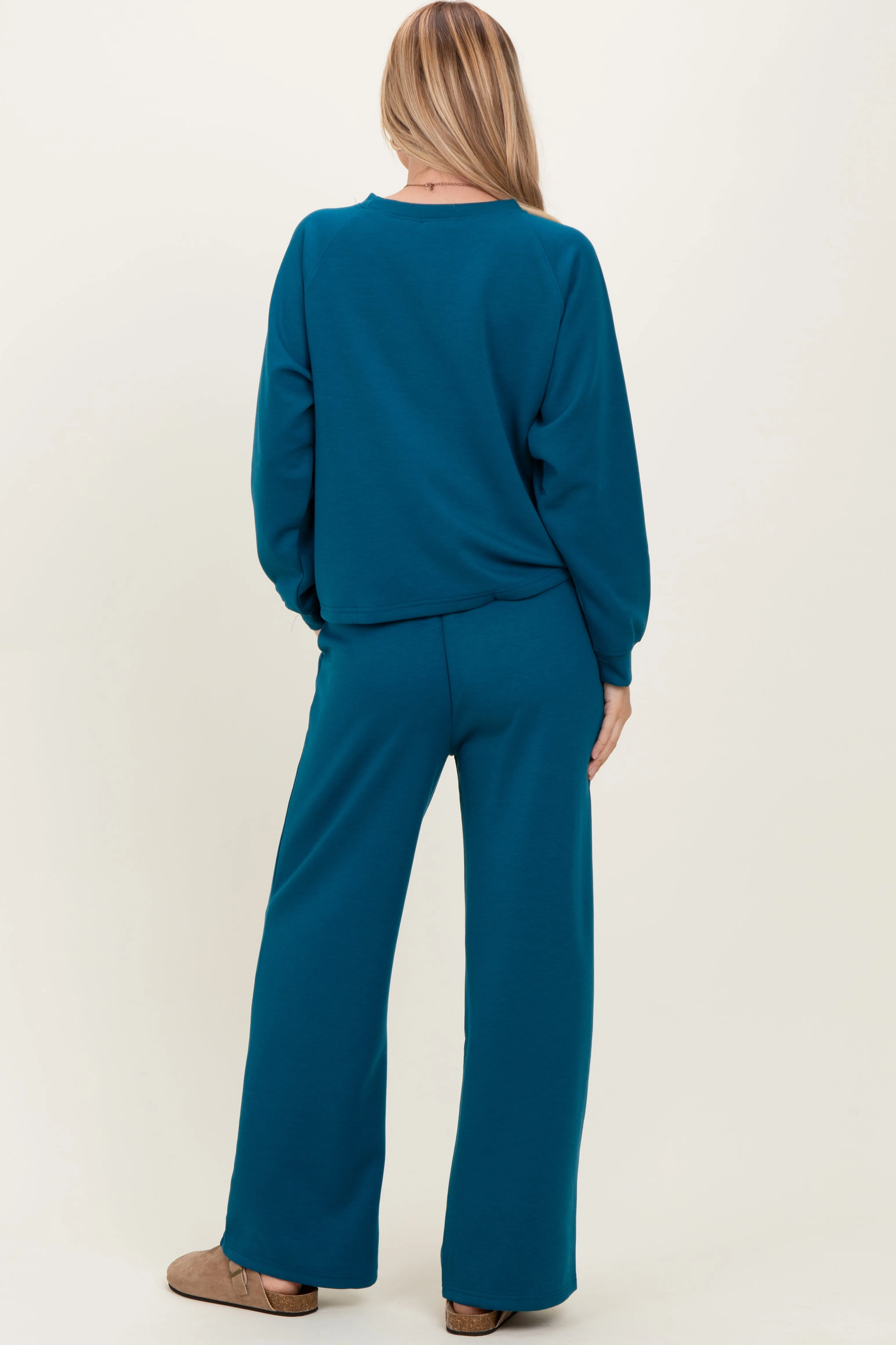 Deep Teal Crewneck Pullover Pant Set sold by Pinkblush product image thumbnail 4