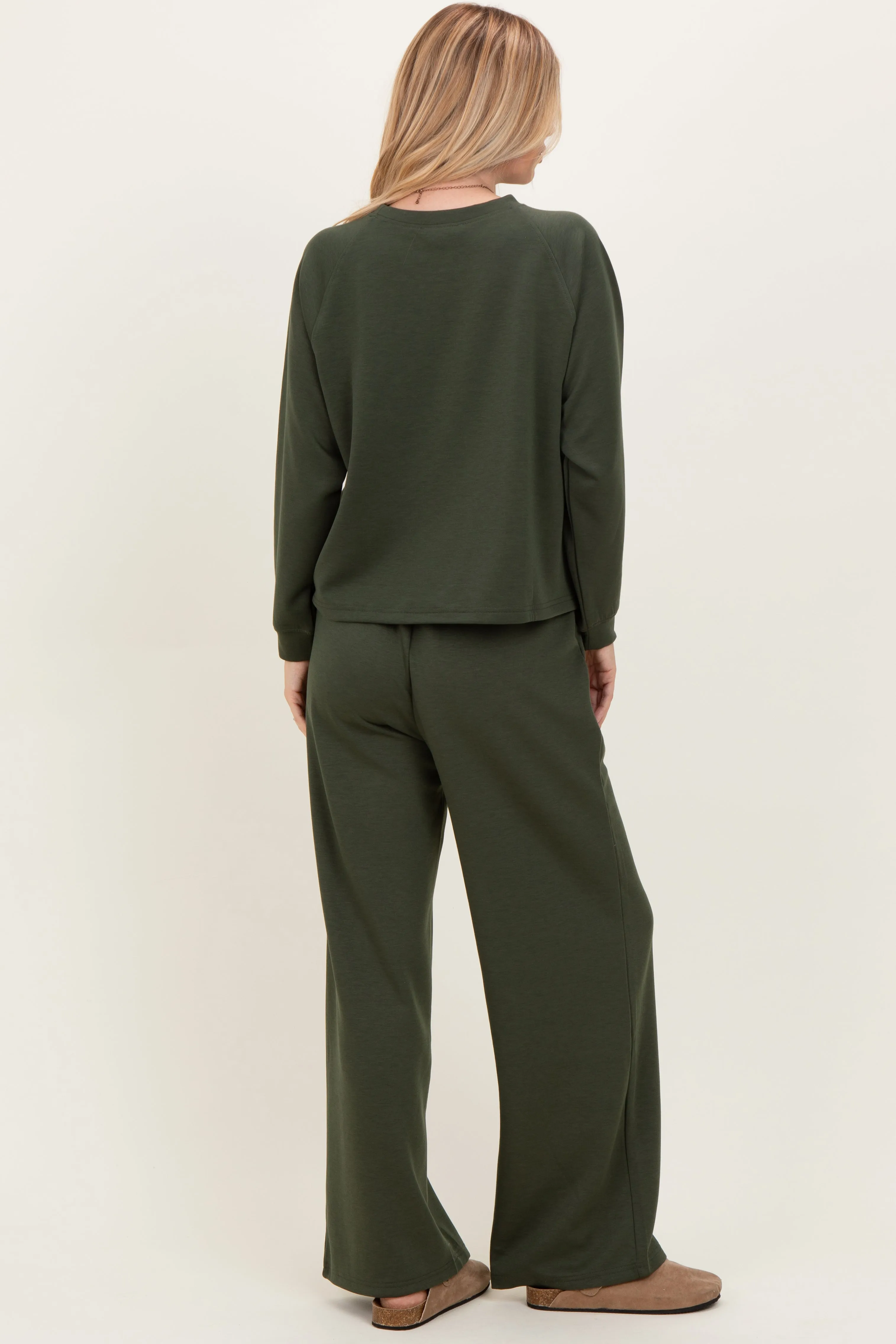 Olive Crewneck Pullover Pant Set sold by Pinkblush product image thumbnail 4