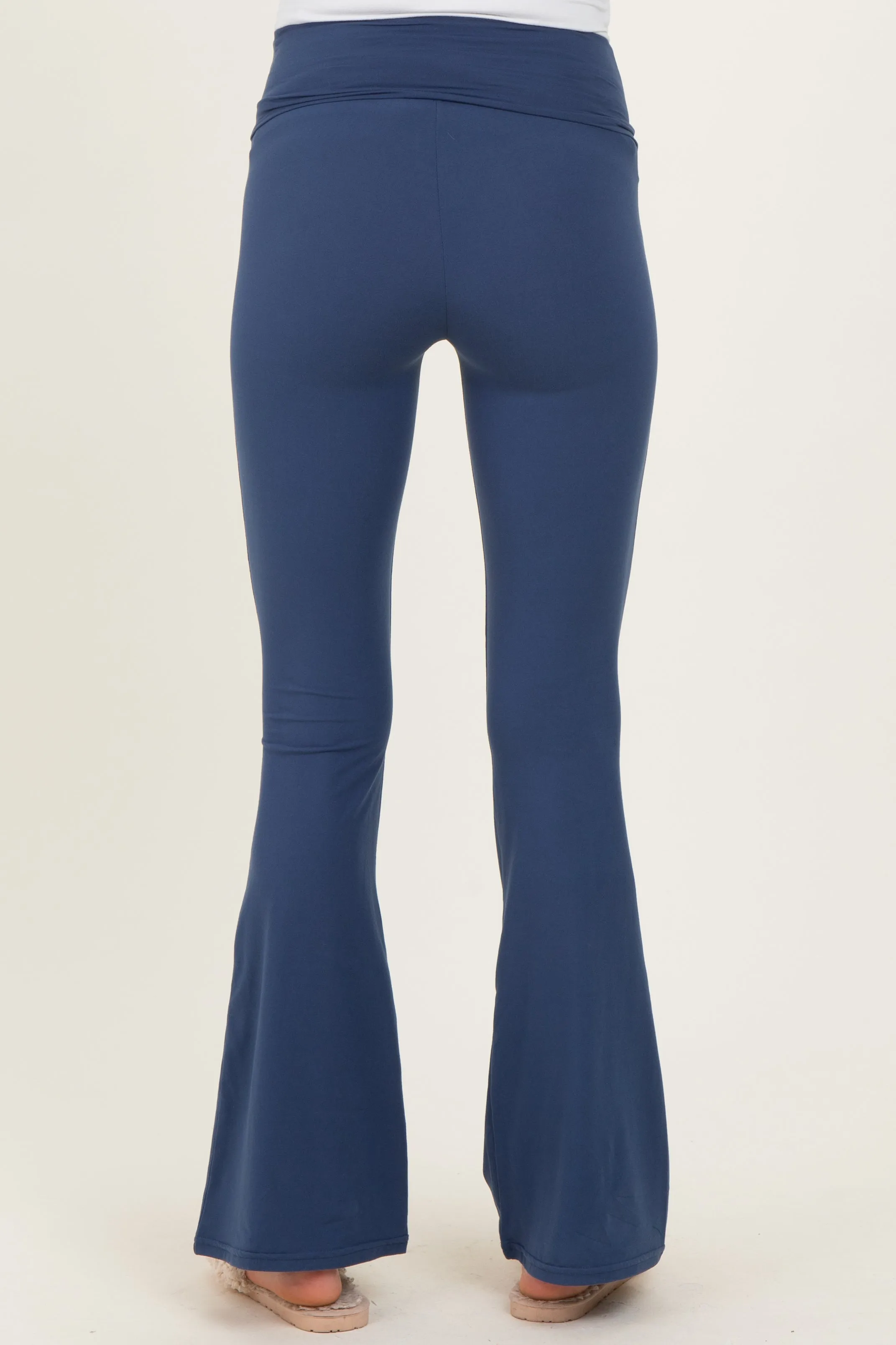 Navy Fold Over Waistband Maternity Flared Pants sold by Pinkblush product image thumbnail 5