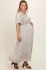 Light Blue Floral Smocked Plus Maternity Maxi Dress sold by Pinkblush