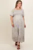Light Blue Floral Smocked Plus Maternity Maxi Dress sold by Pinkblush