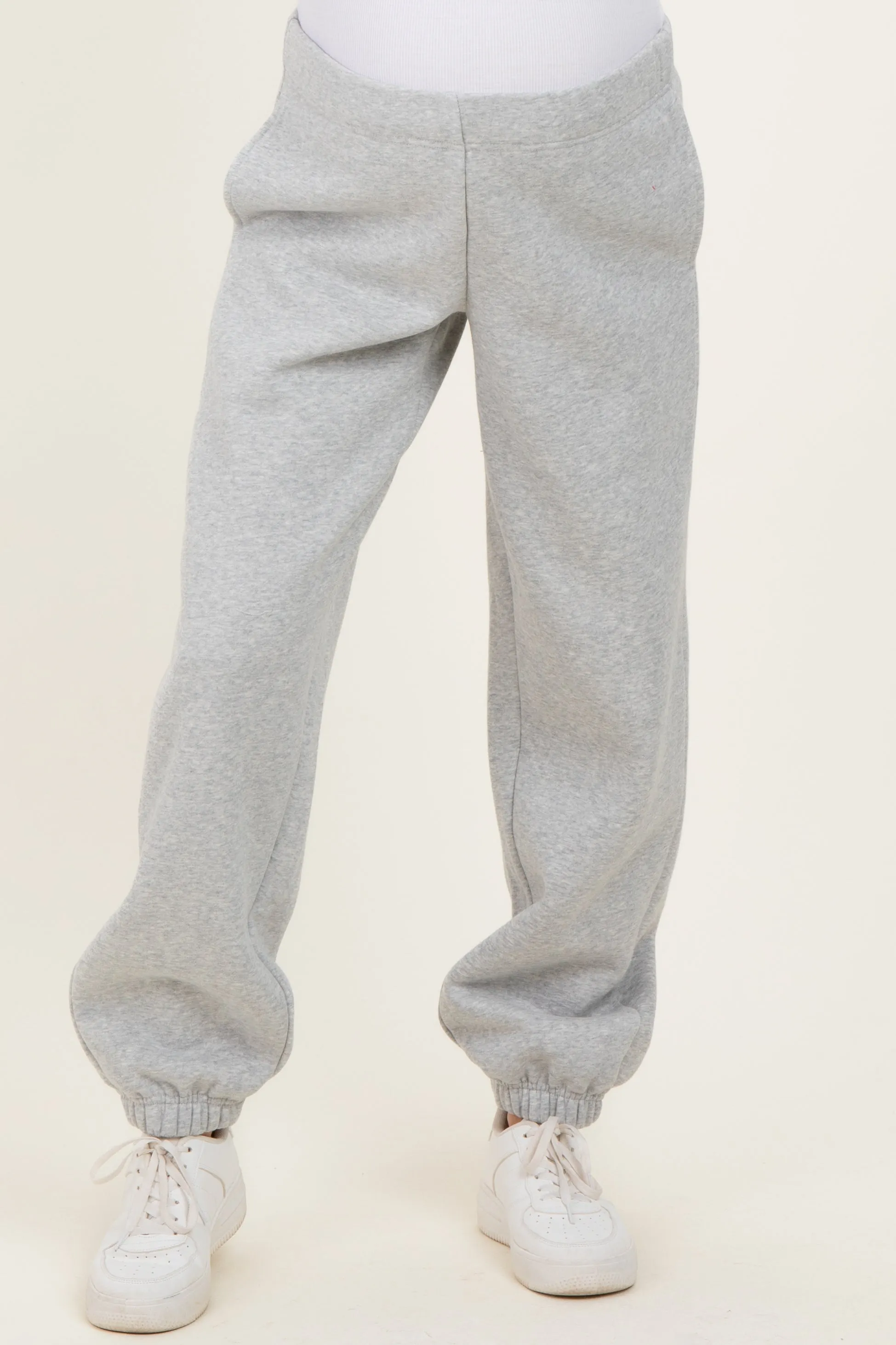 Heather Grey Fleece Maternity Sweatpants sold by Pinkblush product image thumbnail 3