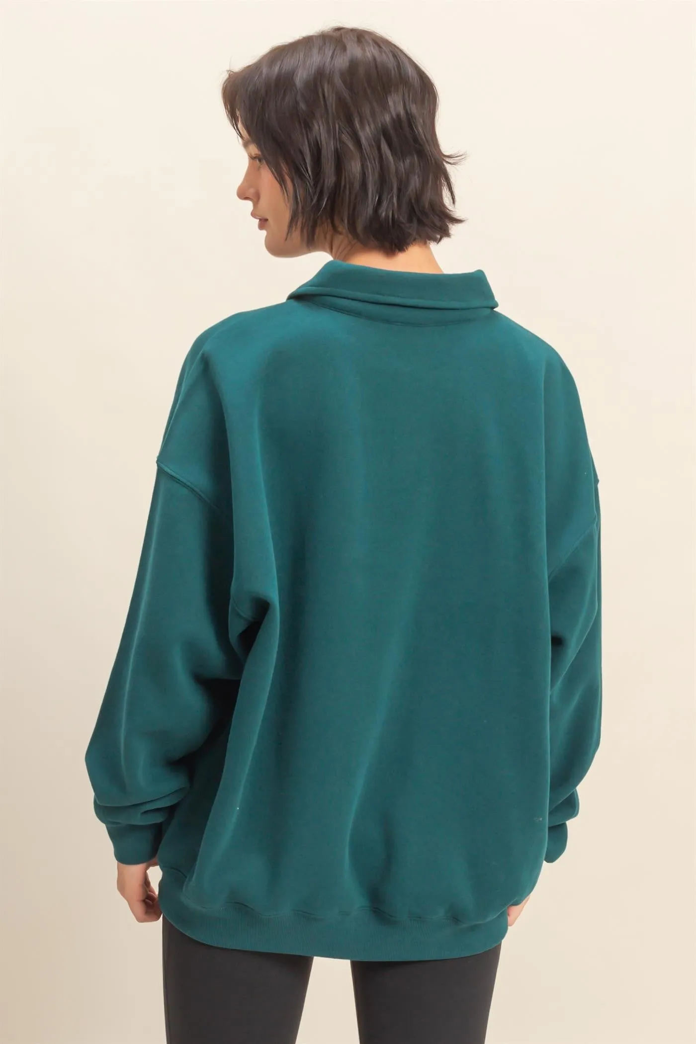 Deep Teal Oversized Polo Pullover sold by Pinkblush product image thumbnail 3