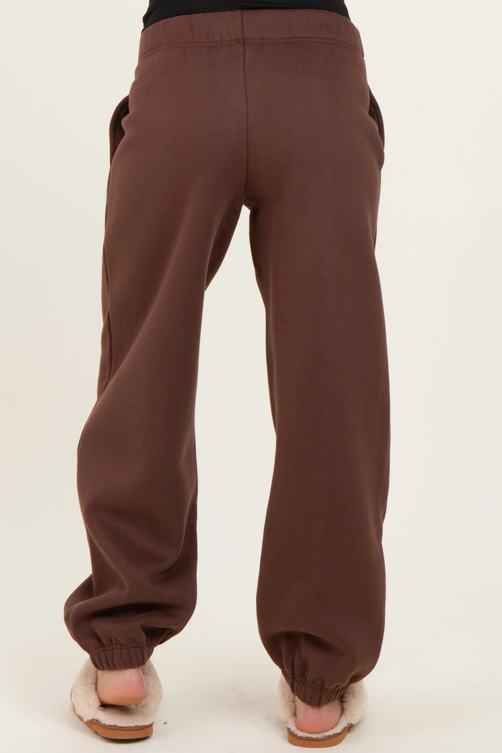 Brown Fleece Maternity Sweatpants sold by Pinkblush product image thumbnail 4
