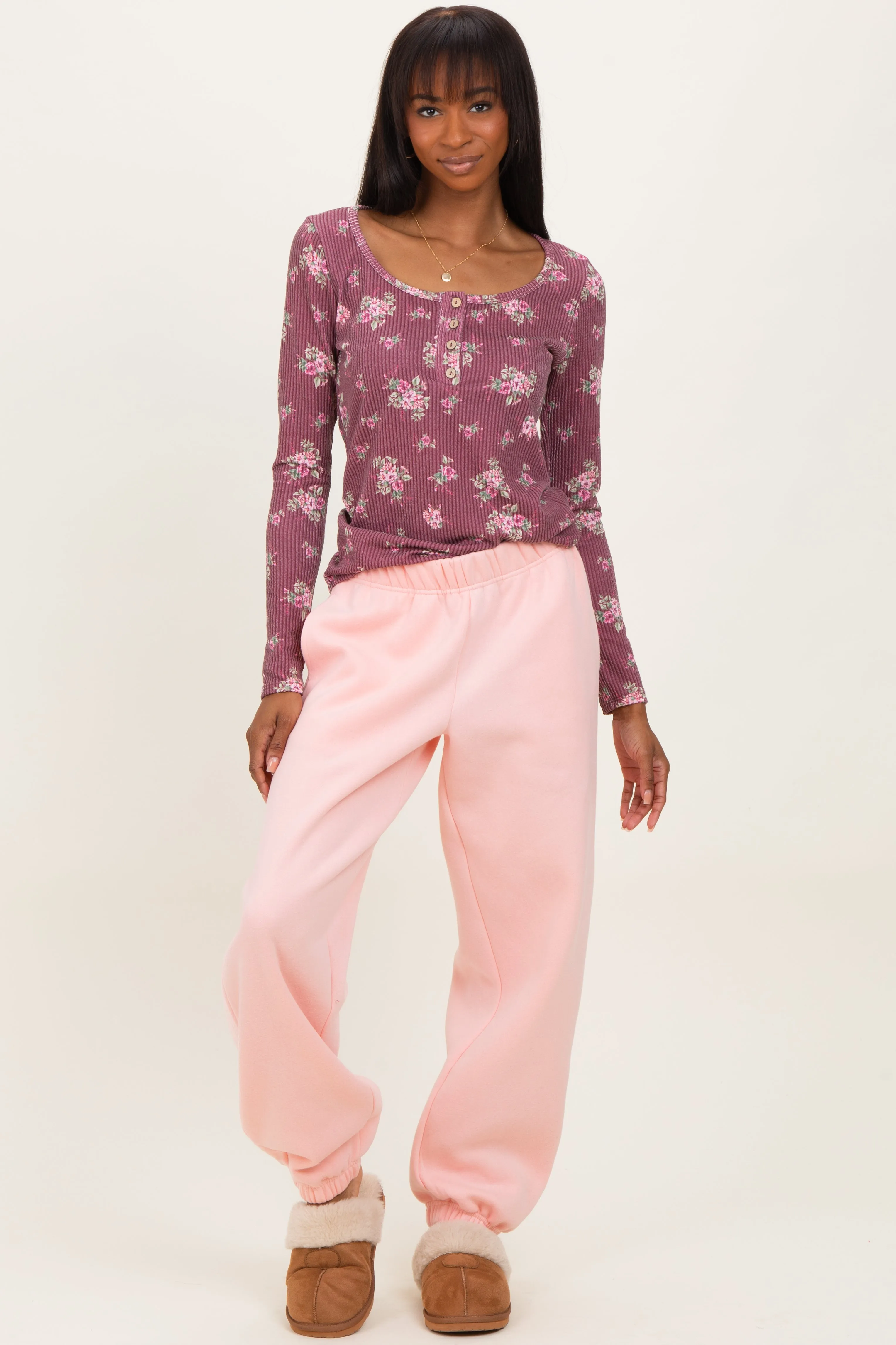 Light Pink Fleece Sweatpants sold by Pinkblush product image thumbnail 2